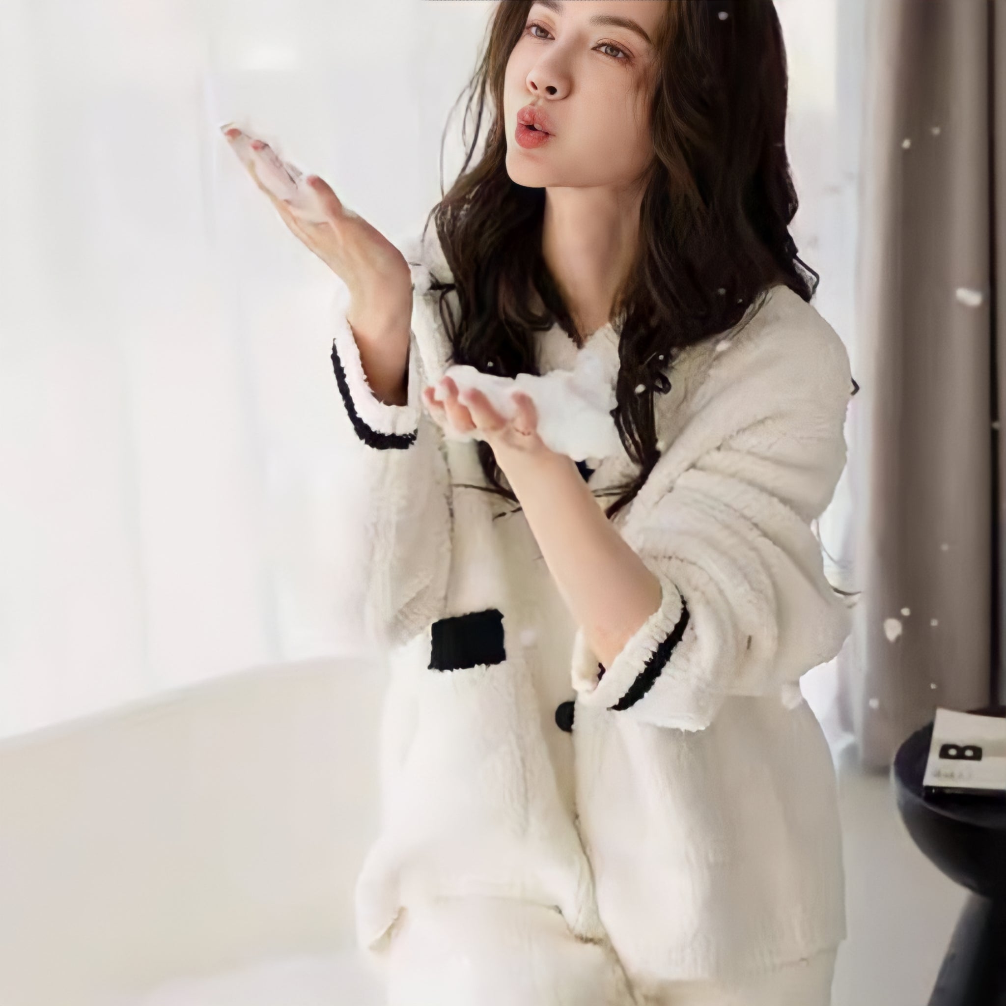 ふわもこブラックラインルームウェア