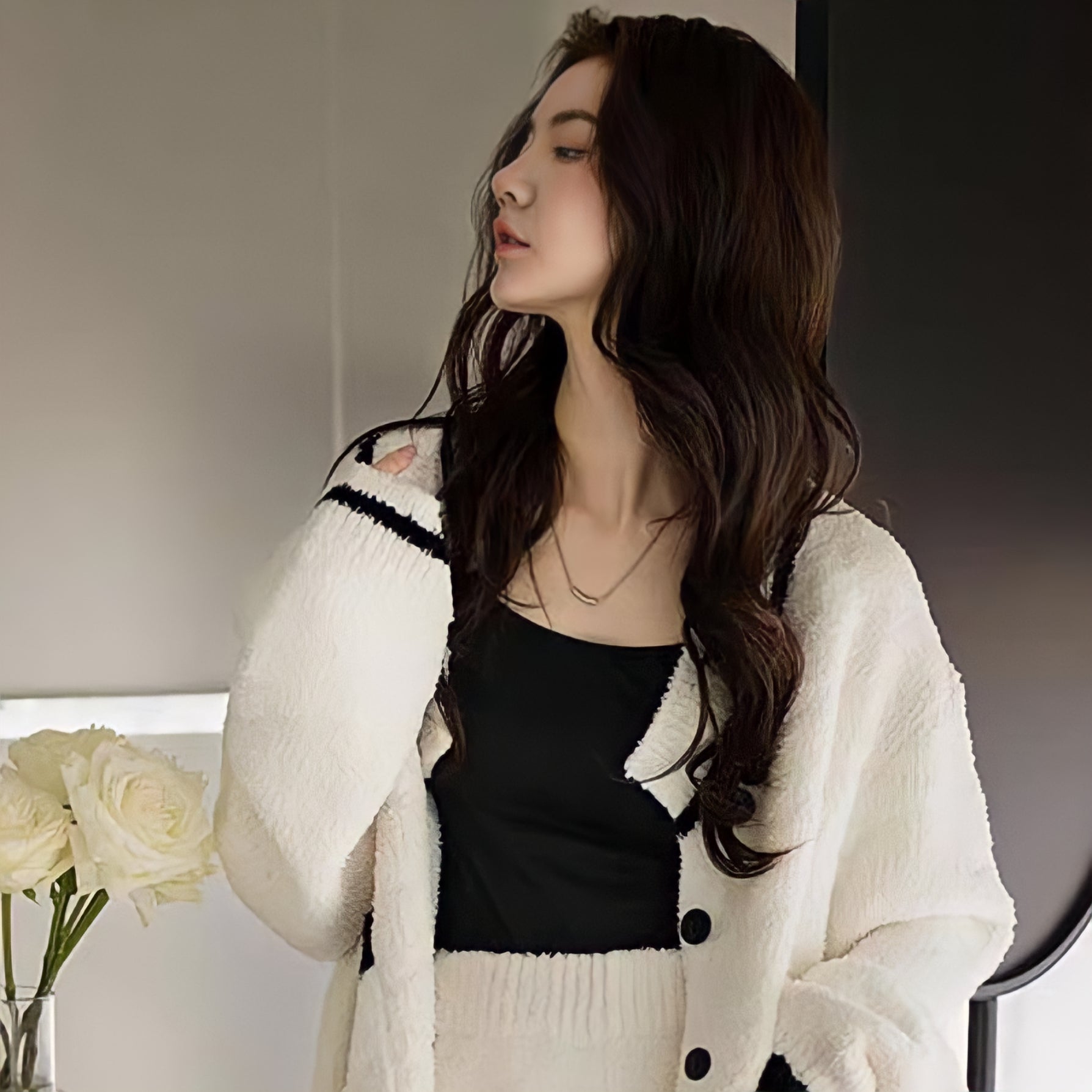 ふわもこブラックラインルームウェア