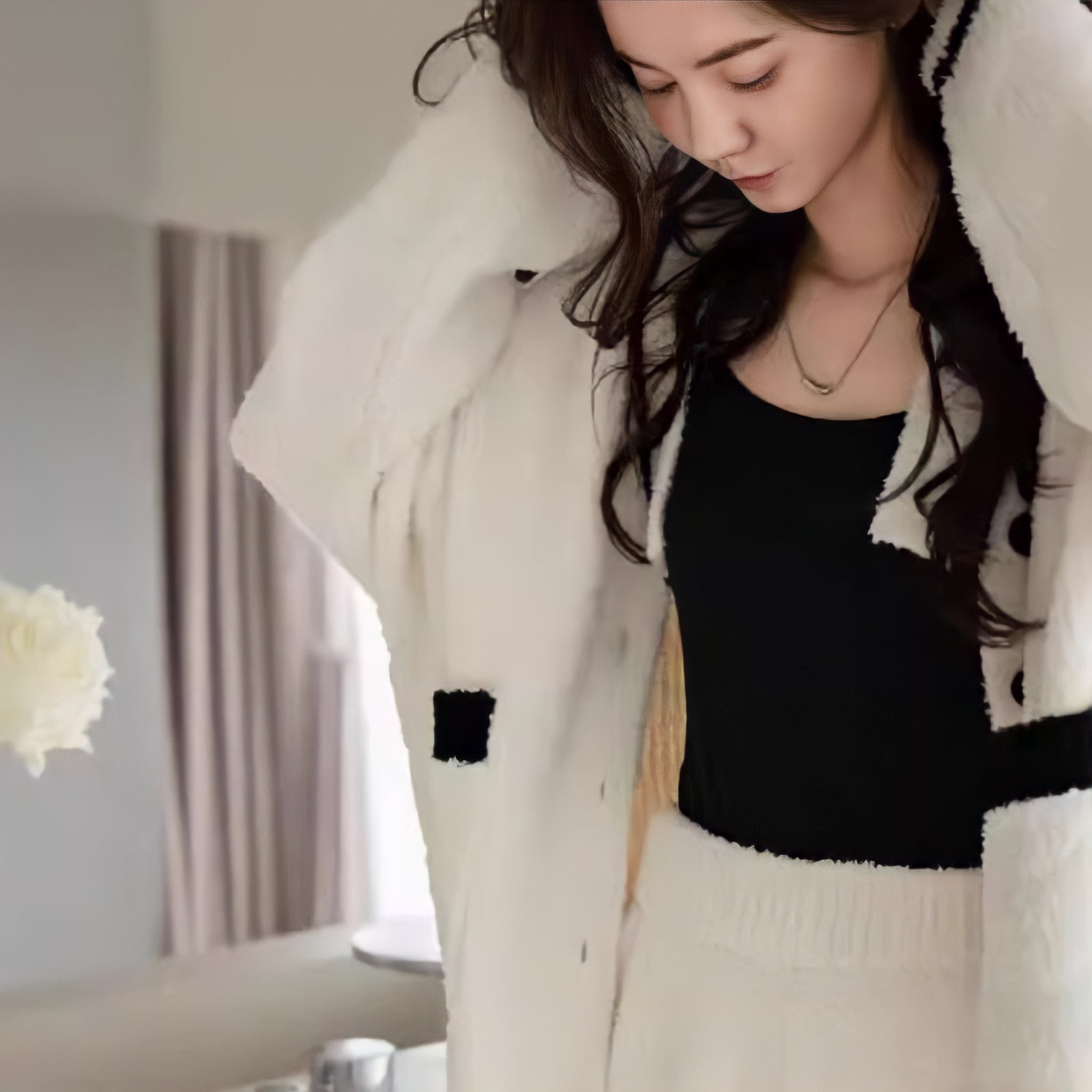 ふわもこブラックラインルームウェア