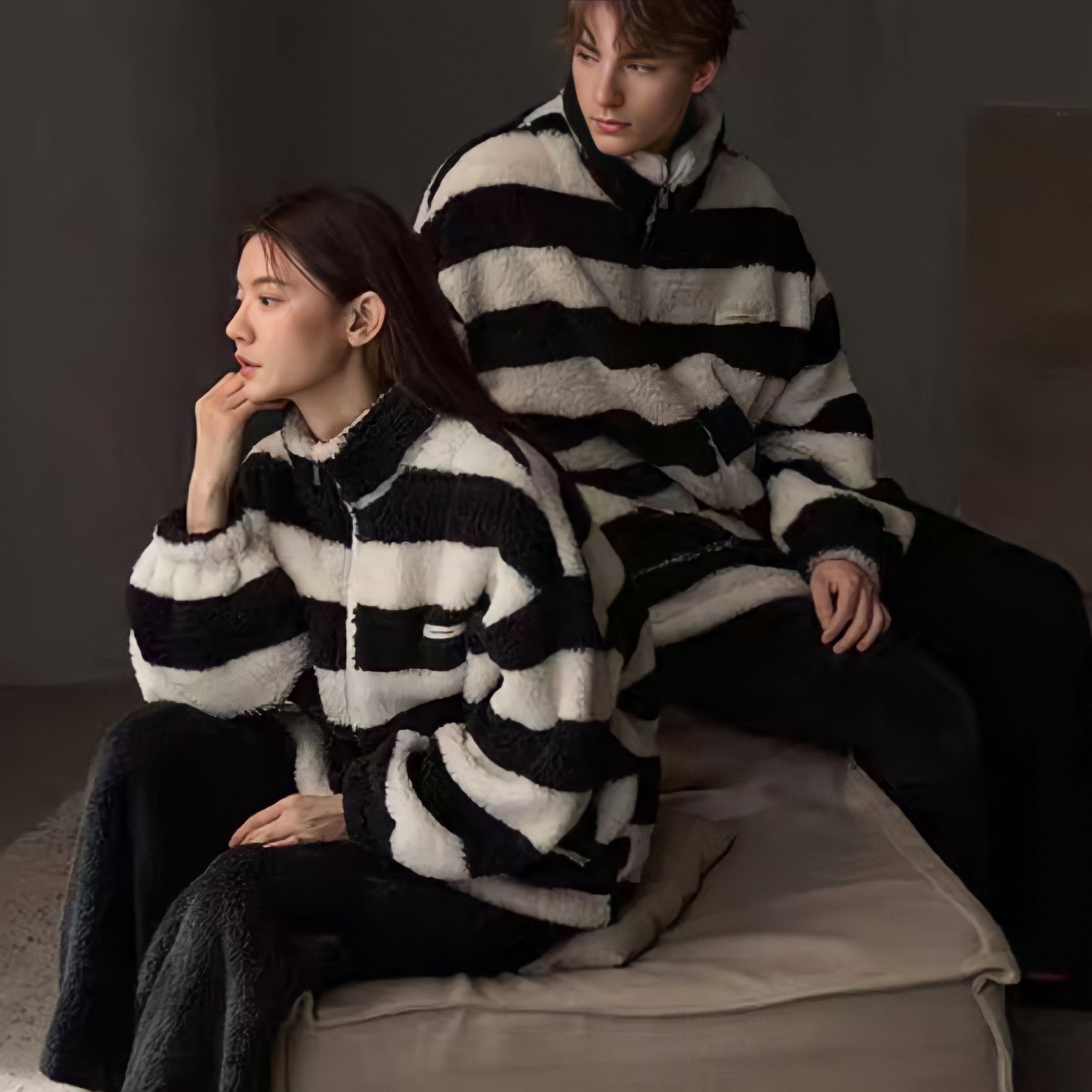 ヘビーふわもこボーダールームウェア