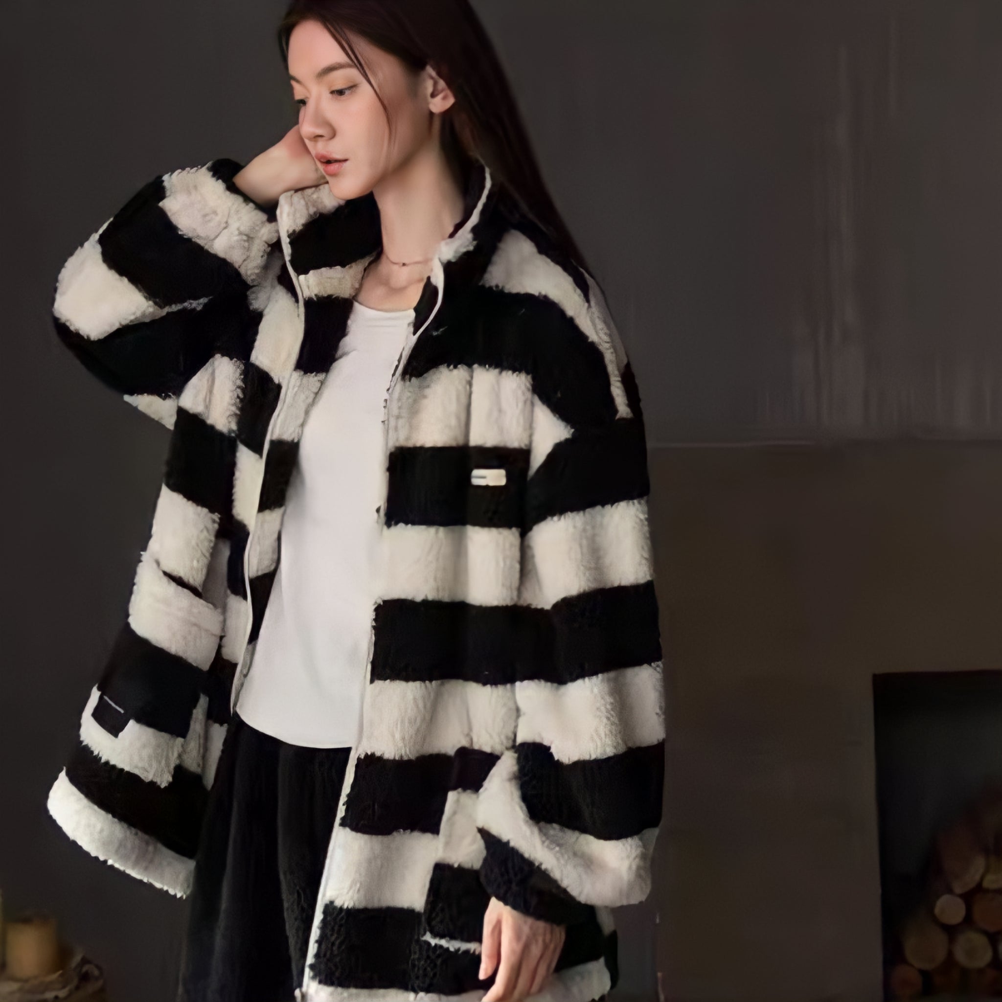 ヘビーふわもこボーダールームウェア