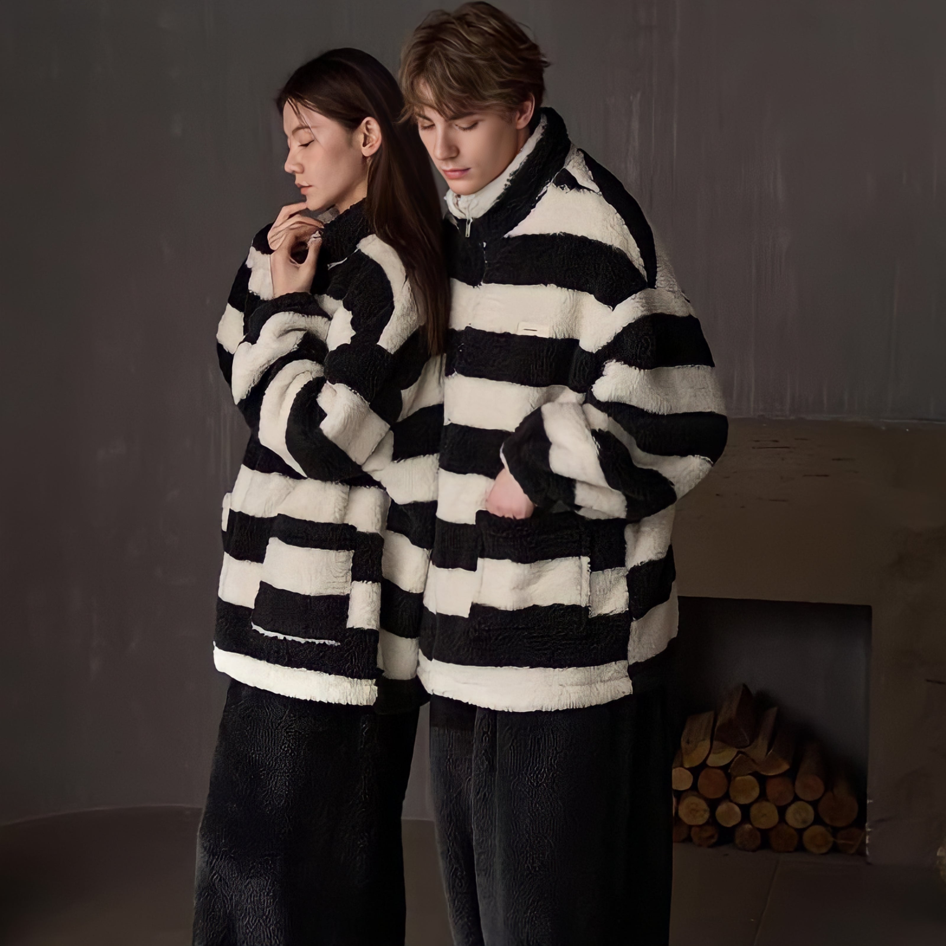 ヘビーふわもこボーダールームウェア