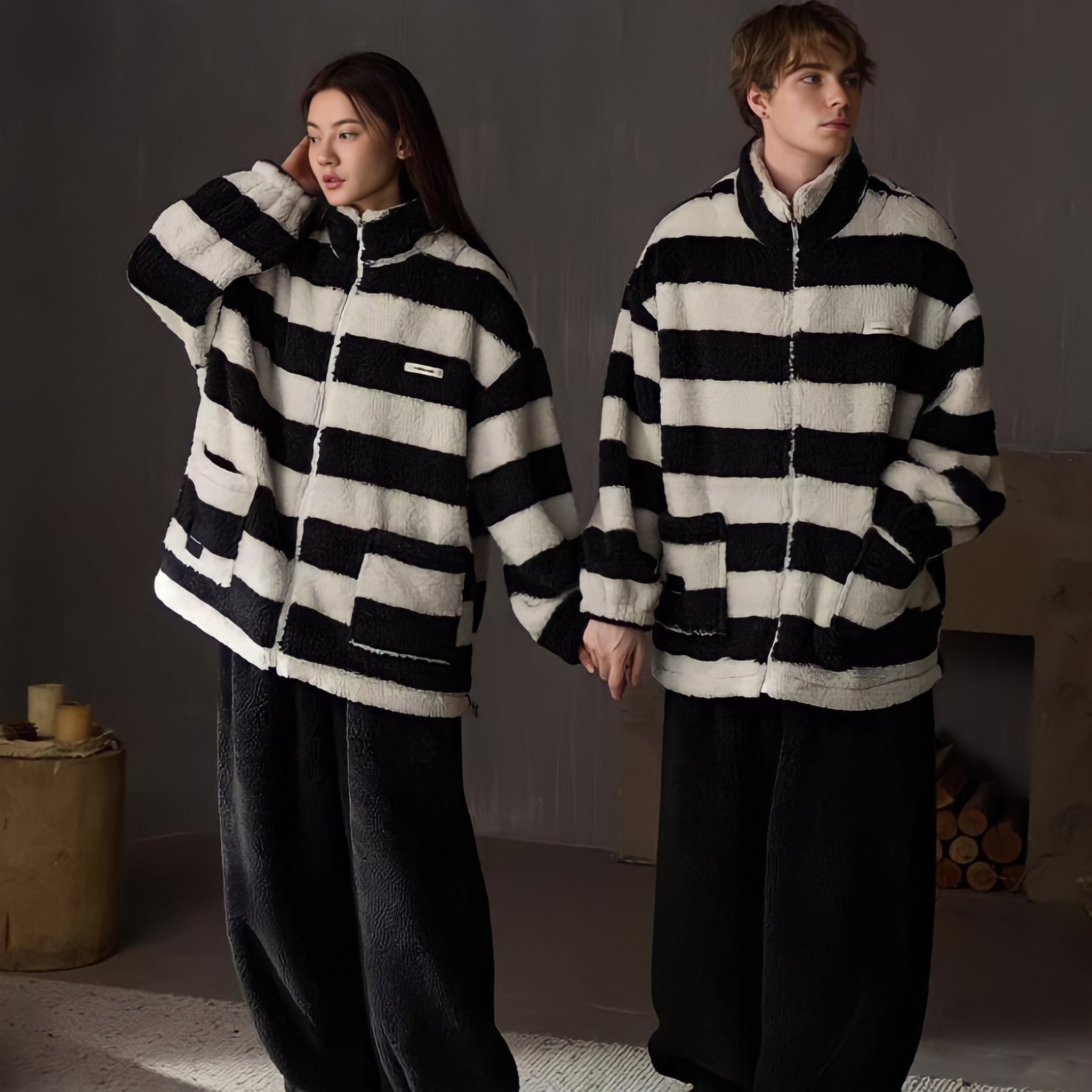 ヘビーふわもこボーダールームウェア