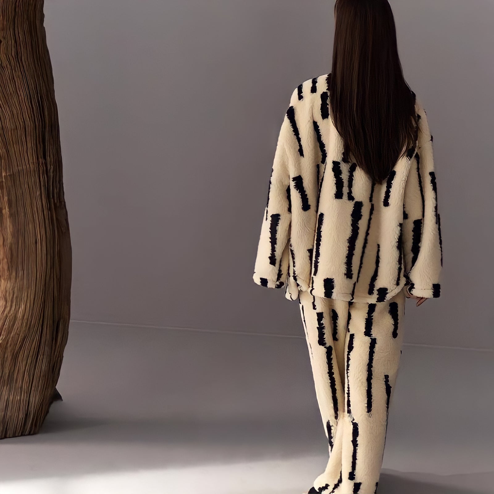 ヘビーふわもこストライプルームウェア