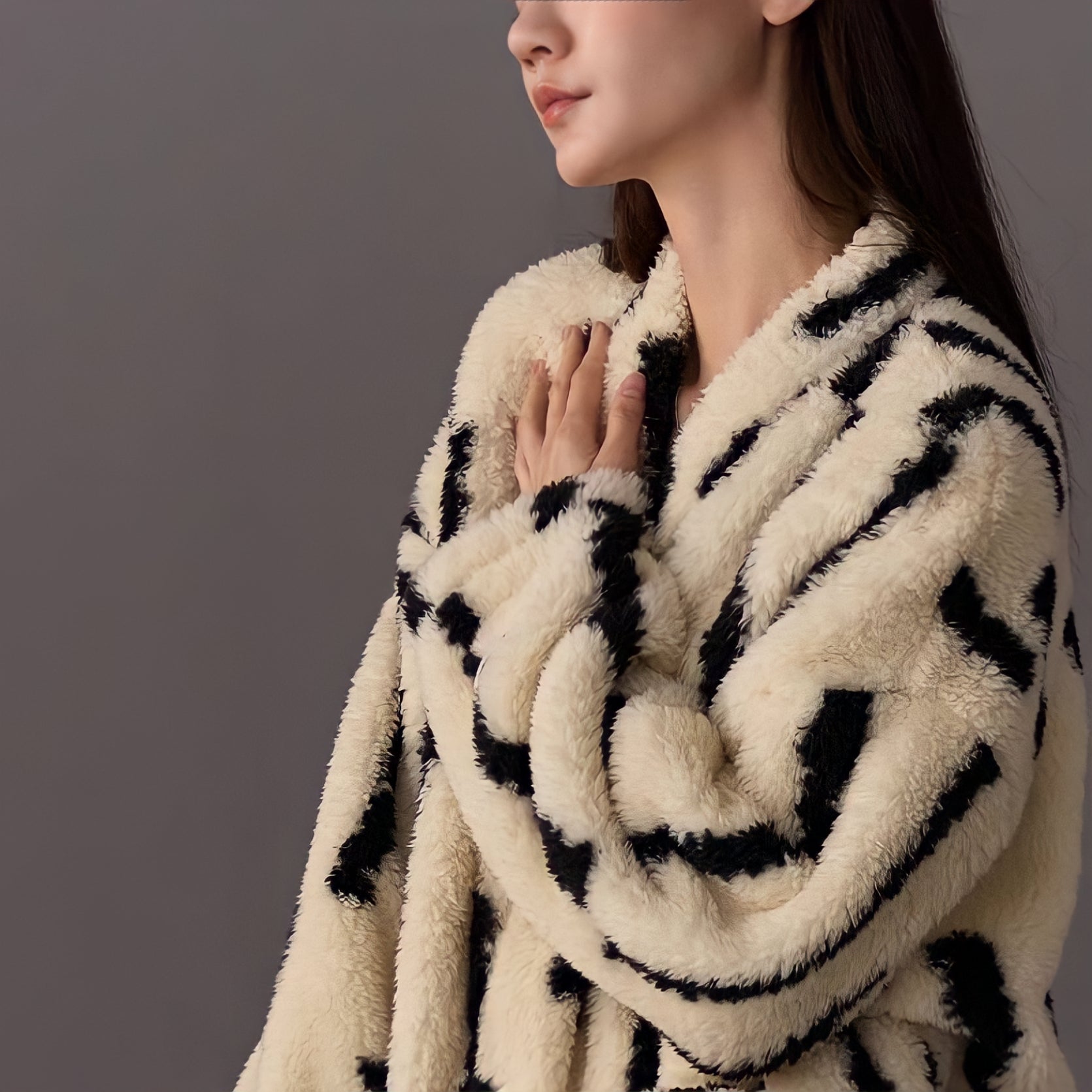 ヘビーふわもこストライプルームウェア