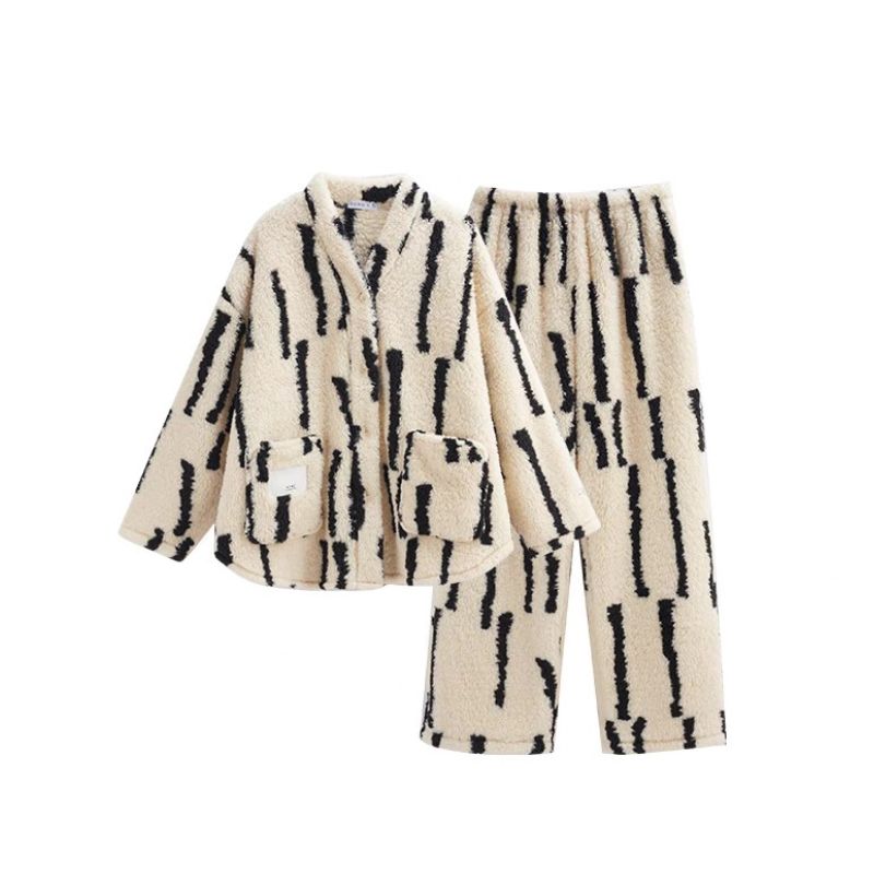 ヘビーふわもこストライプルームウェア