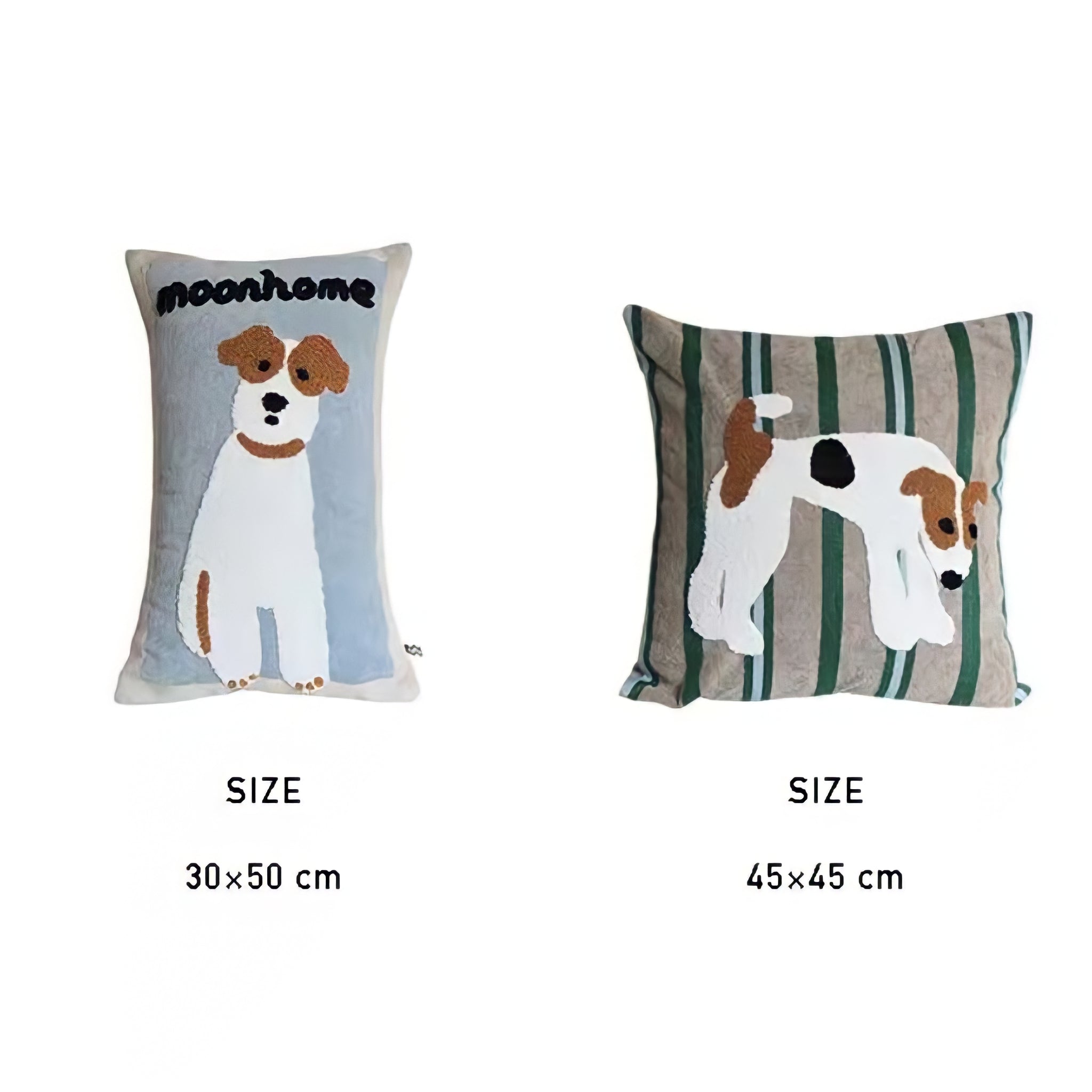 Terrier illustration embroidered cushion