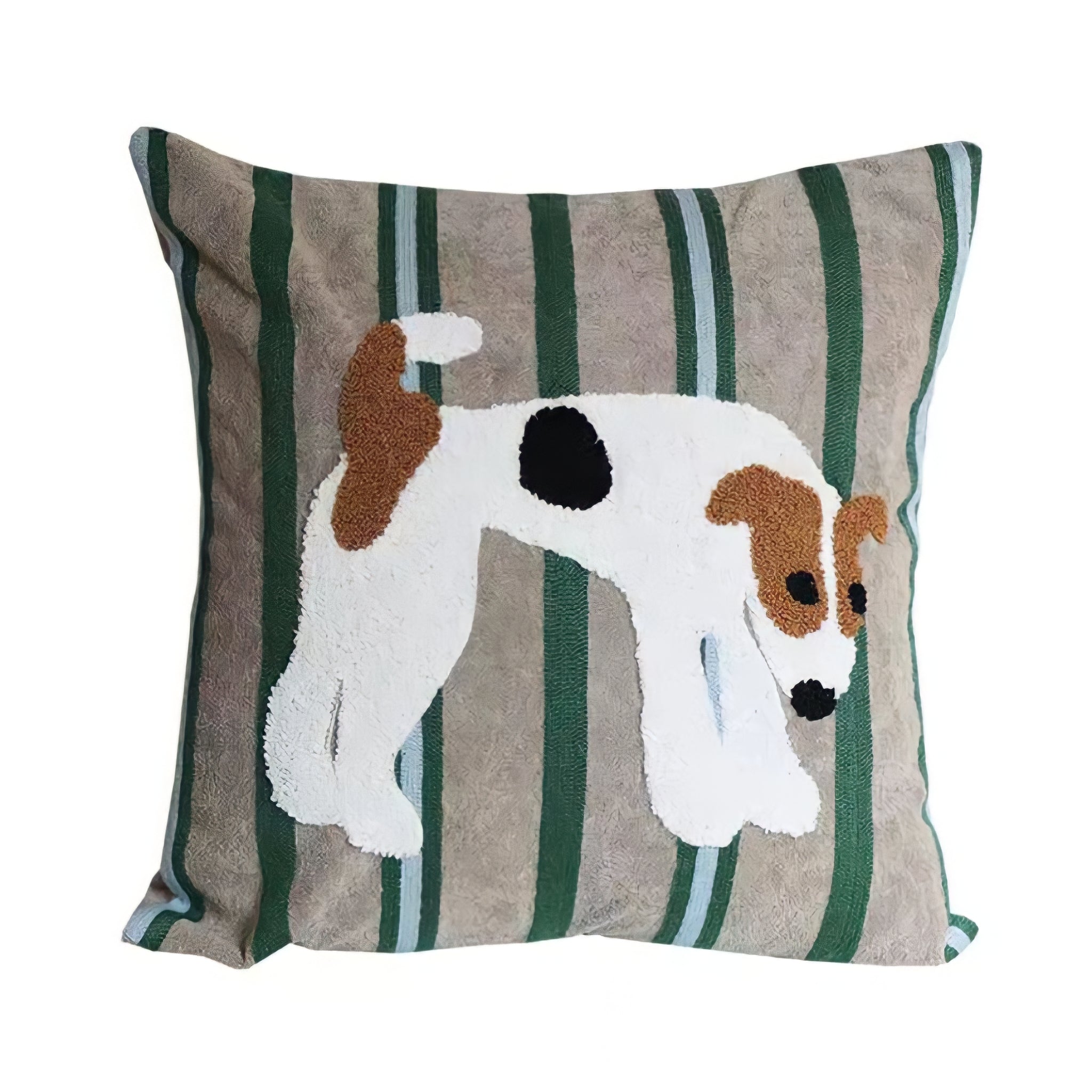 Terrier illustration embroidered cushion