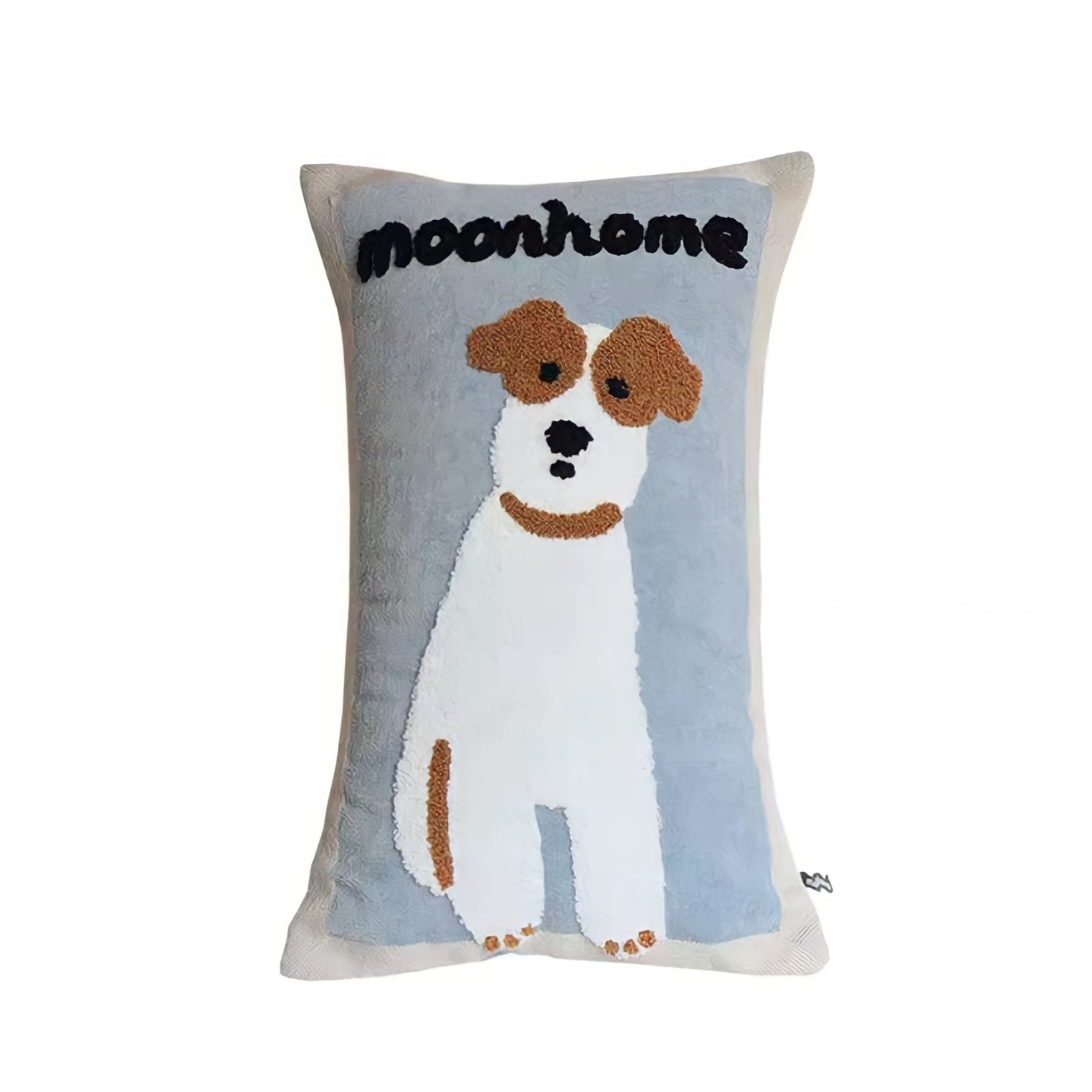 Terrier illustration embroidered cushion