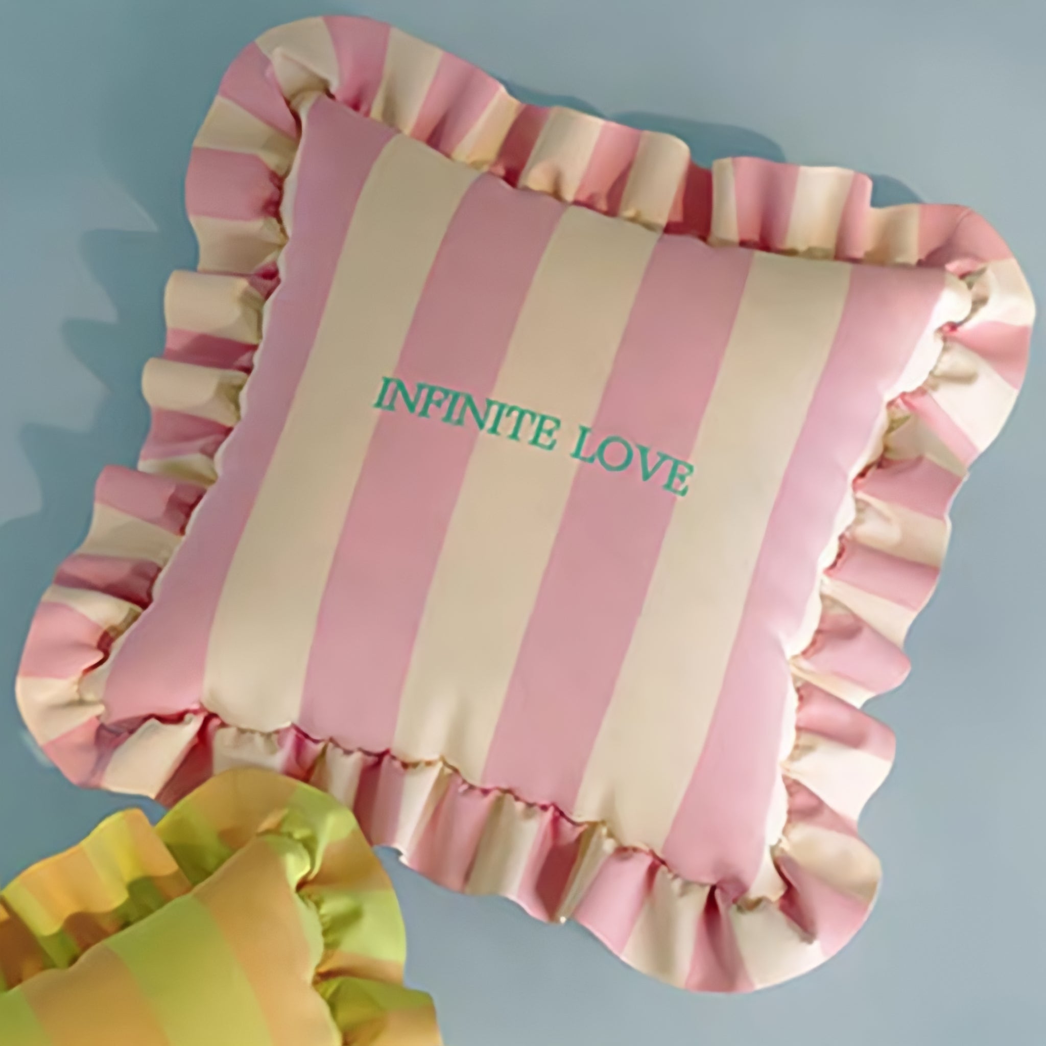 Striped frill colorful cushion