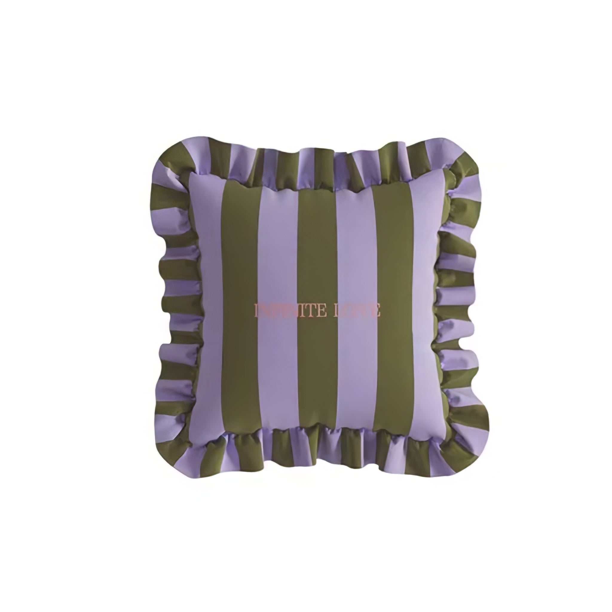 Striped frill colorful cushion