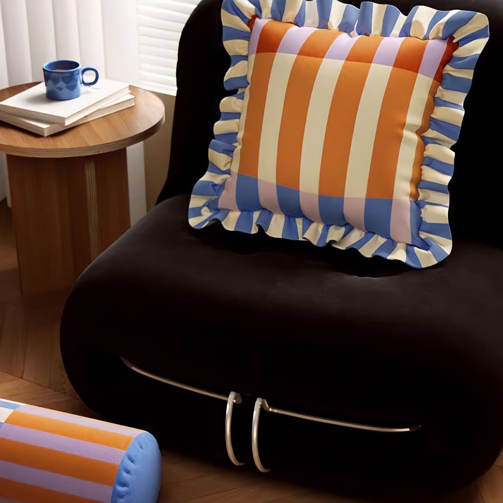 Colorful Striped Frill Cushion