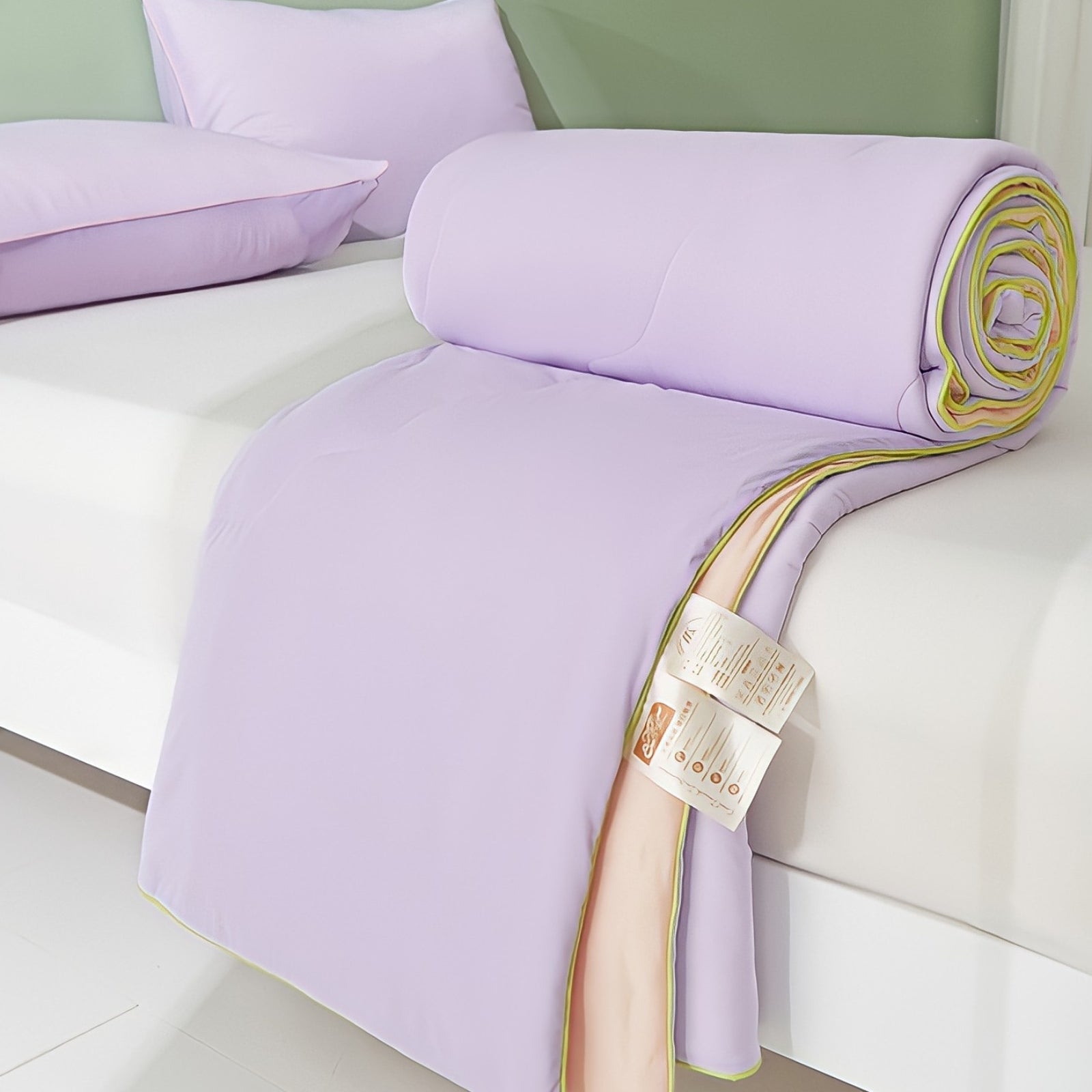 Soft color antibacterial cooling blanket Yellow purple