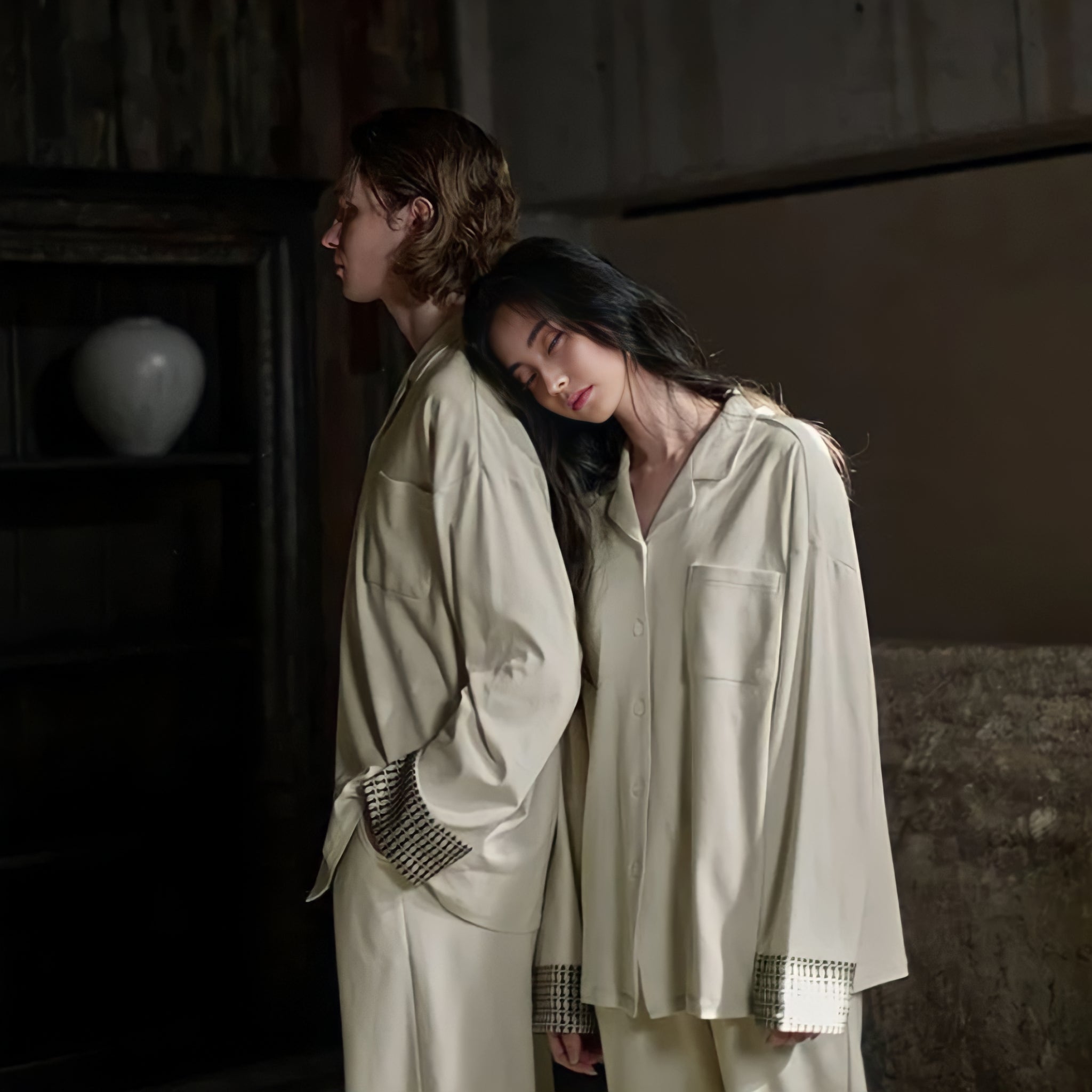 Modal cotton patterned sleeve pajamas
