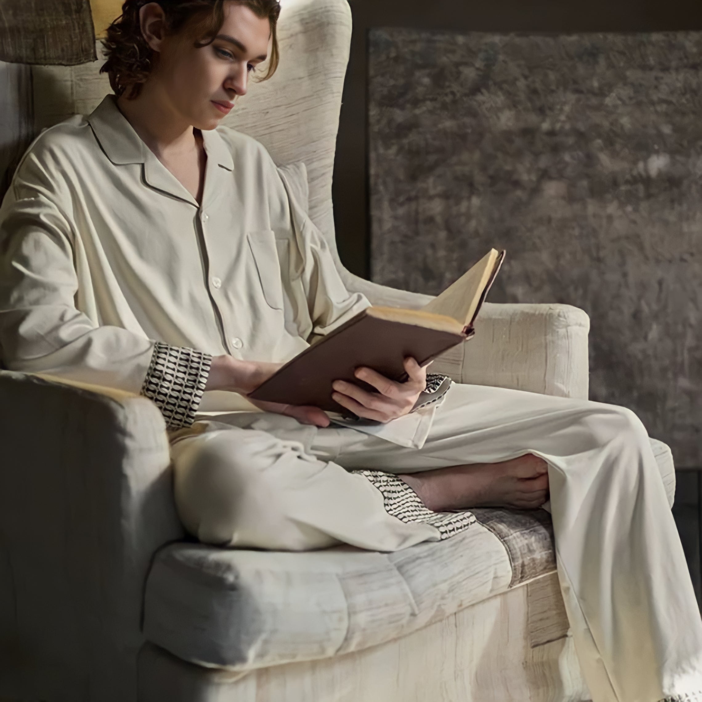 Modal cotton patterned sleeve pajamas