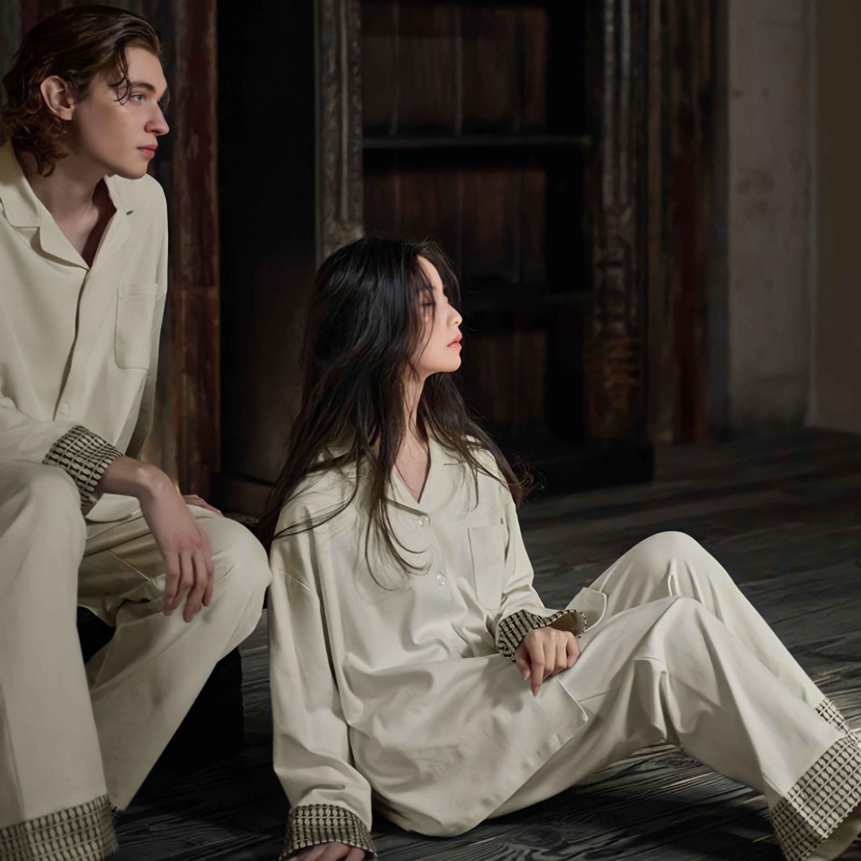 Modal cotton patterned sleeve pajamas