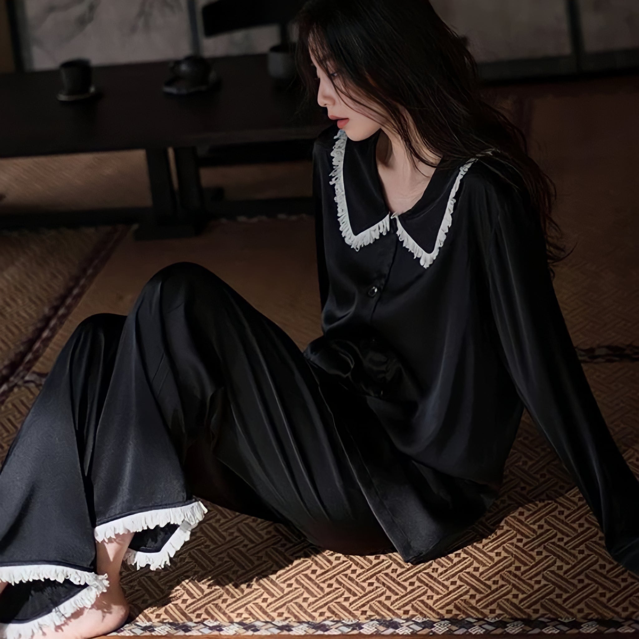 Big Collar Fringe Pajamas