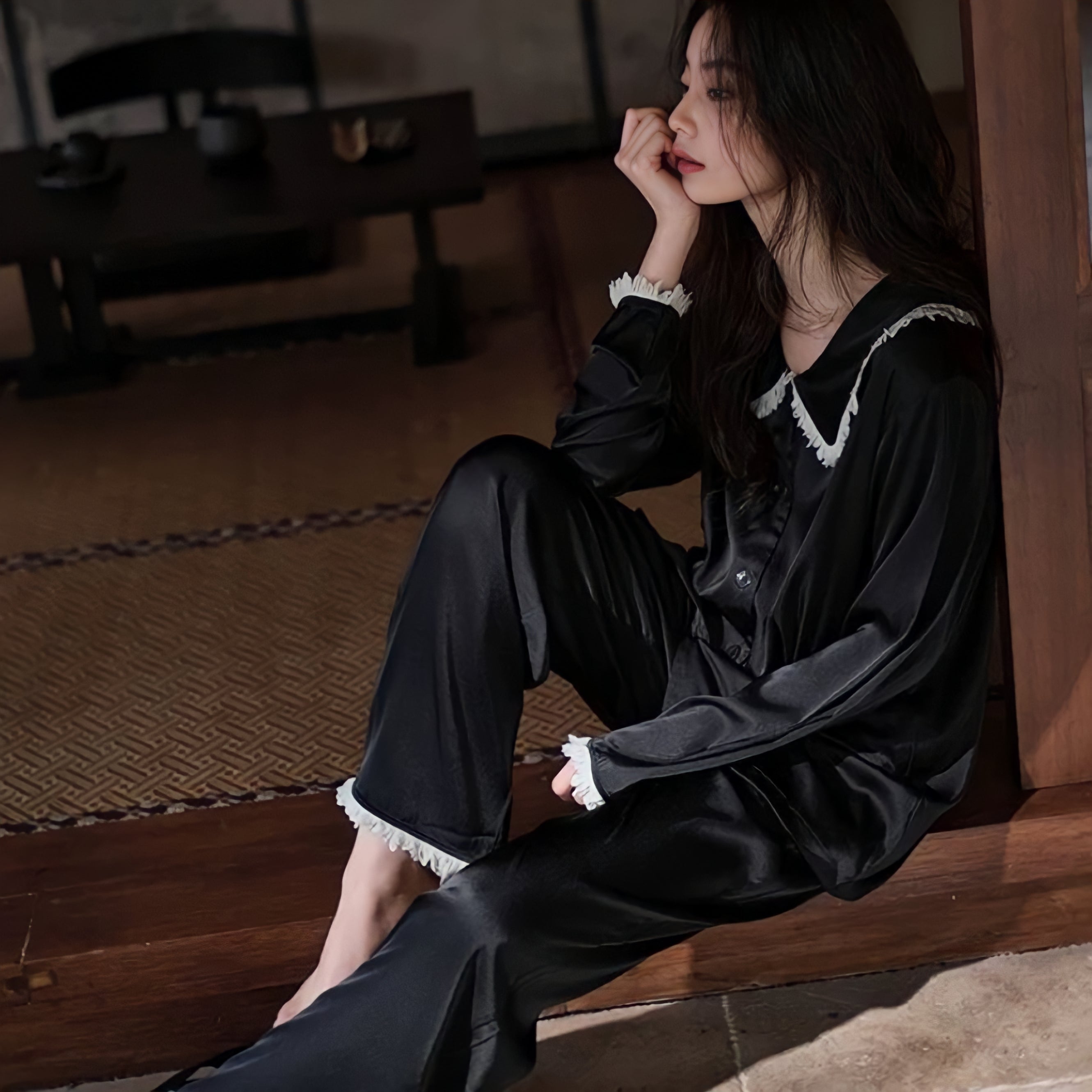 Big Collar Fringe Pajamas