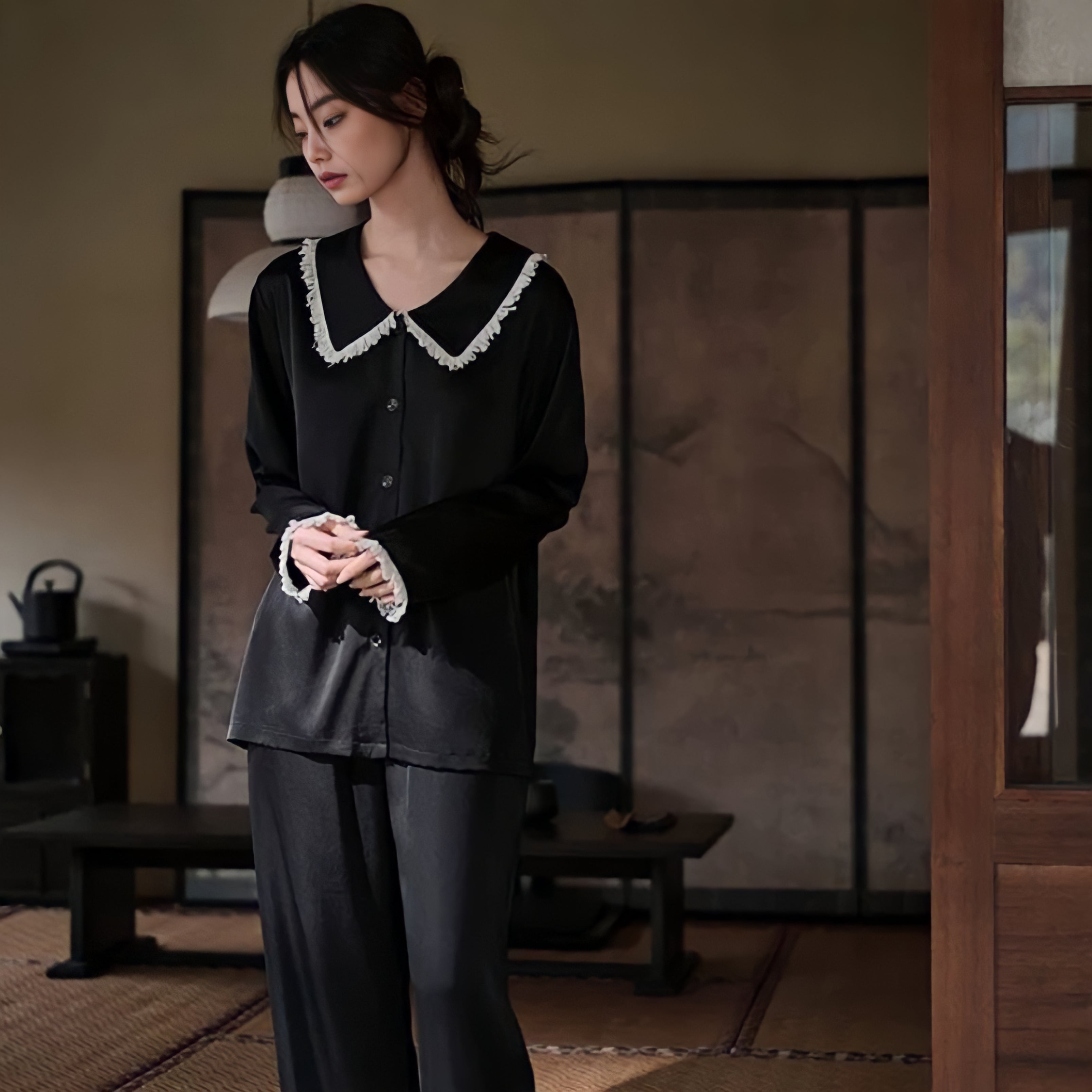 Big Collar Fringe Pajamas