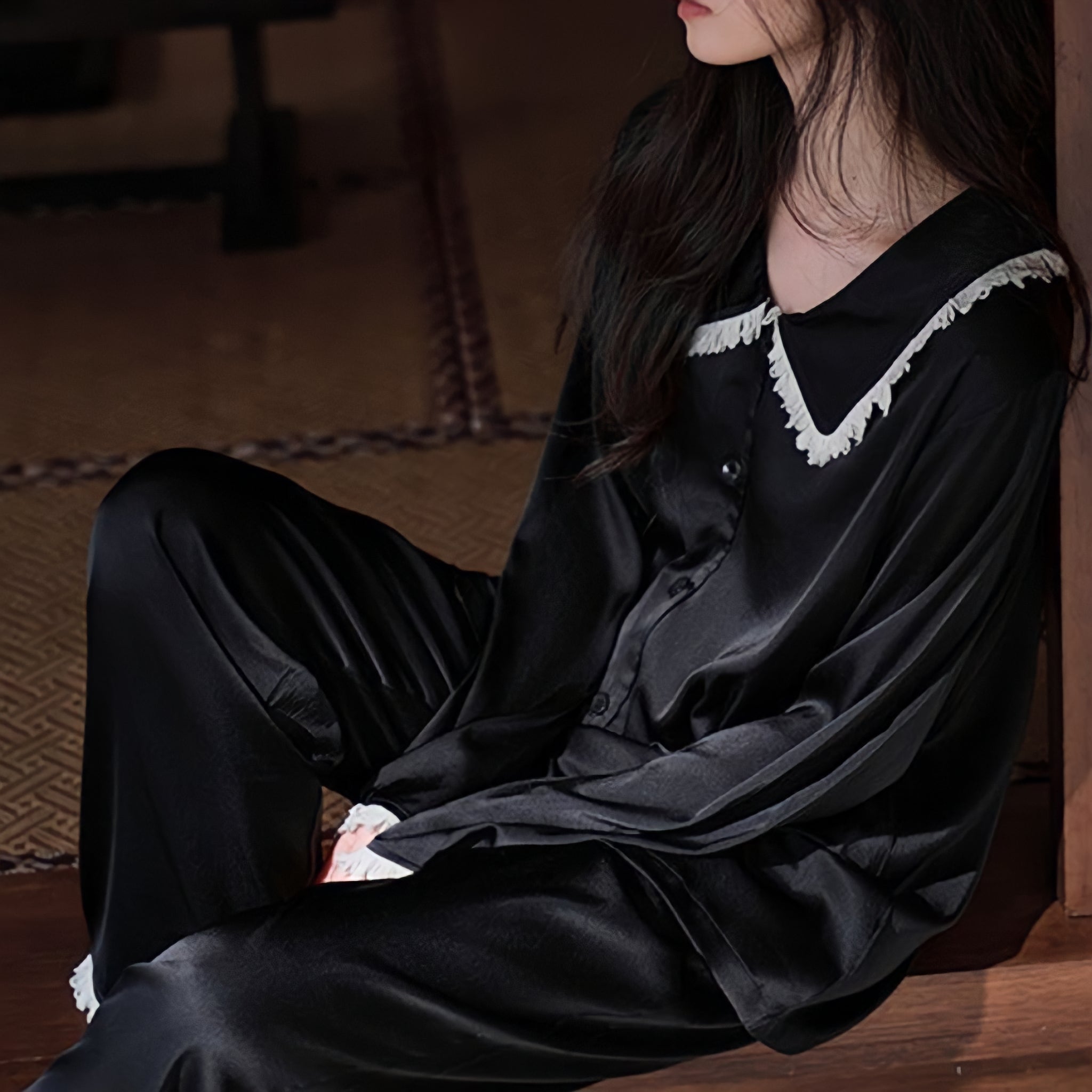 Big Collar Fringe Pajamas