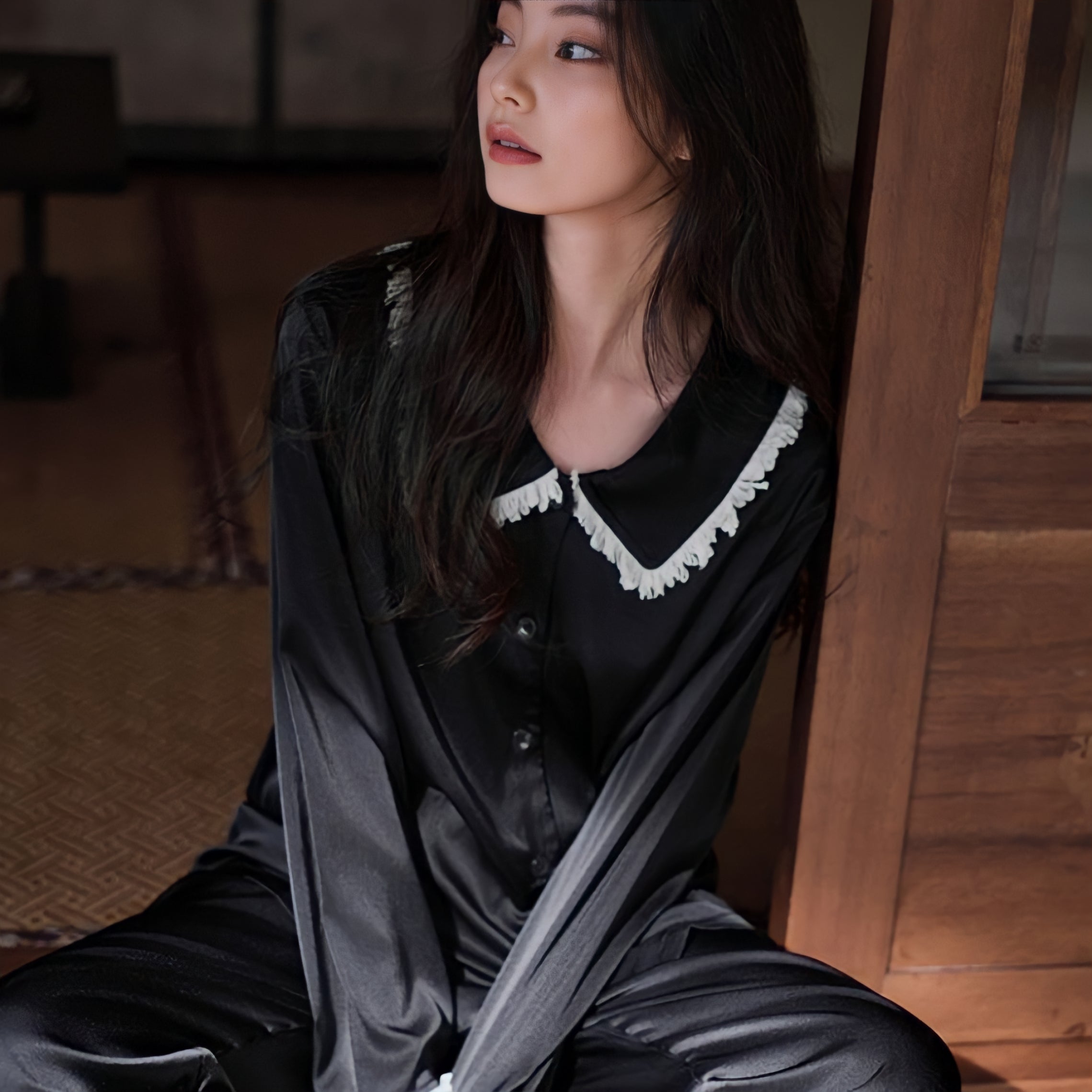 Big Collar Fringe Pajamas