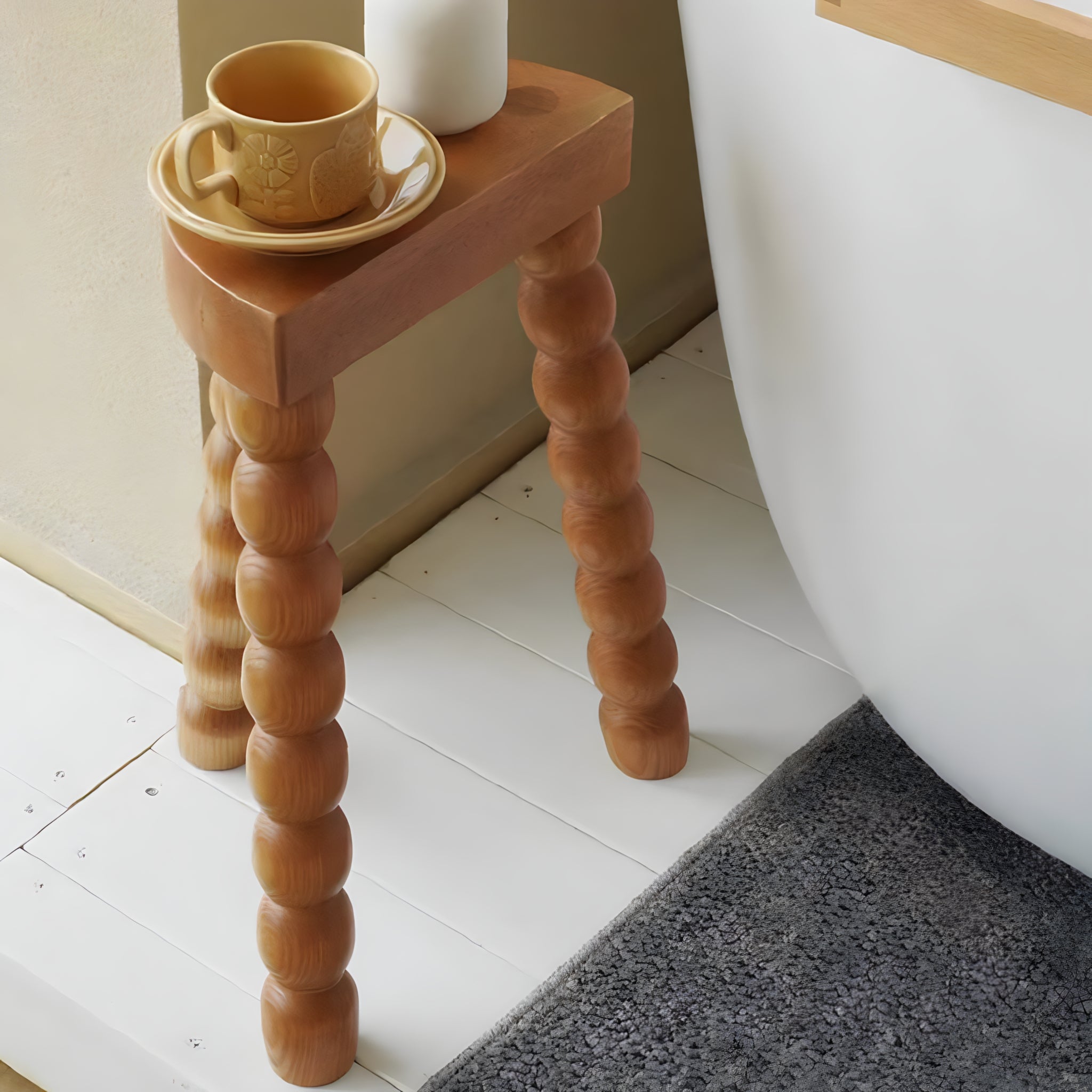 バブルレッグハーフムーンミニテーブル