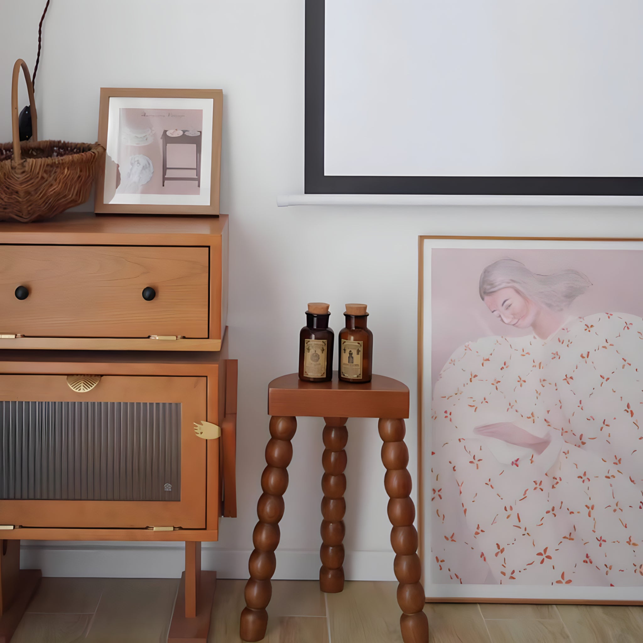 バブルレッグハーフムーンミニテーブル