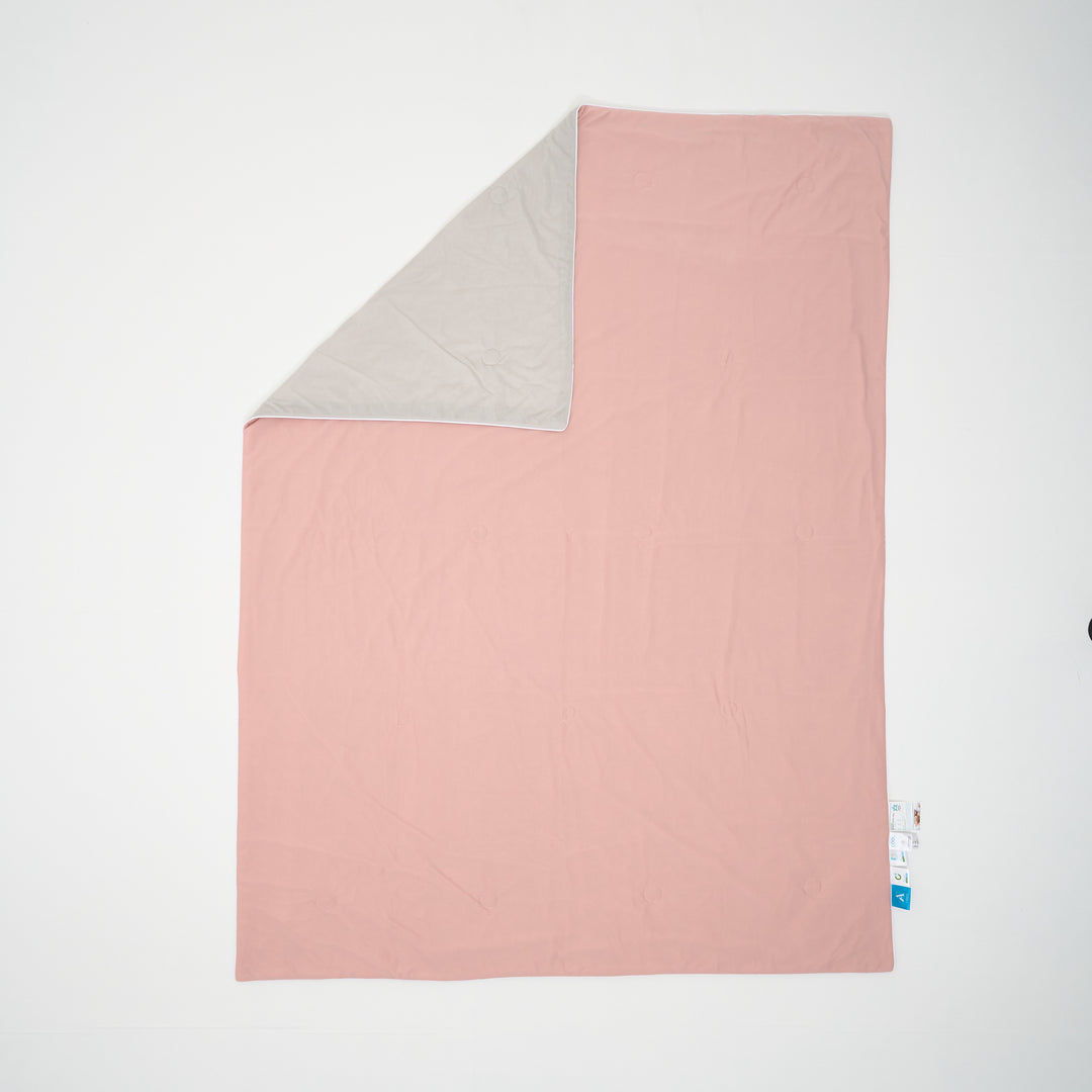 Colorful W-Color Antibacterial Cool Blanket, Pink And Gray
