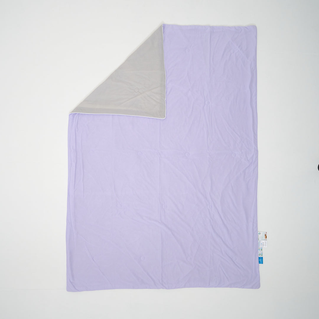 Colorful W-Color Antibacterial Cooling Blanket Purple Gray