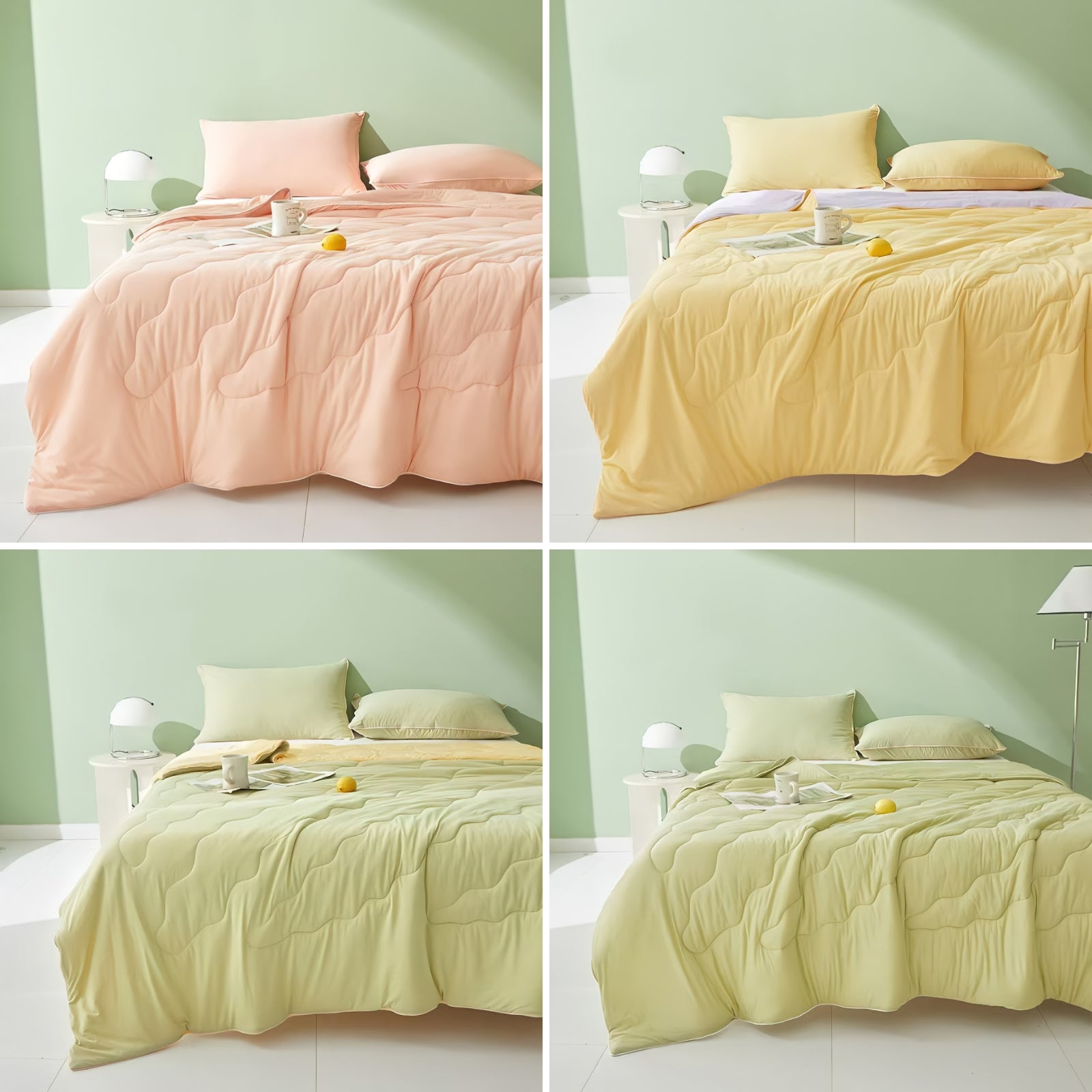 Soft color antibacterial cooling blanket Yellow purple