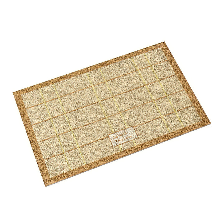 ACADEMIC CHECK DOOR MAT YELLOW