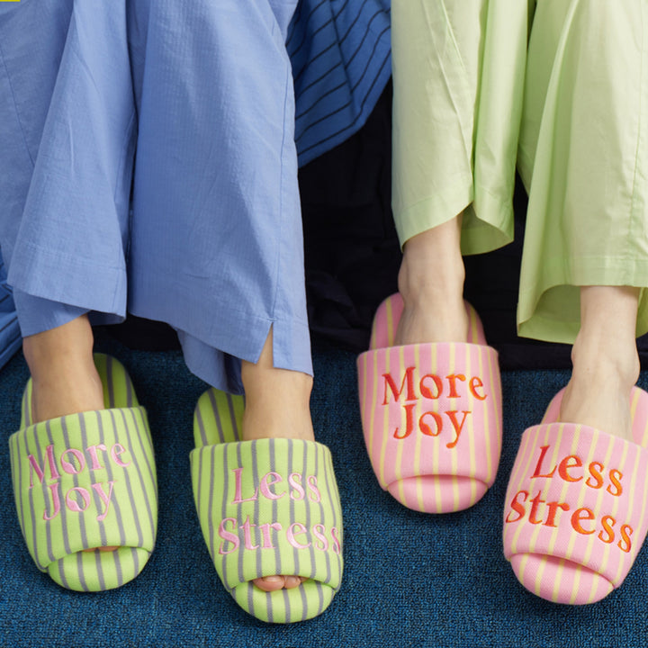 Macaron Color Stripe Slippers