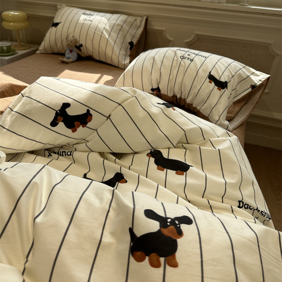 ダックスフンド イラスト寝具セット kocol