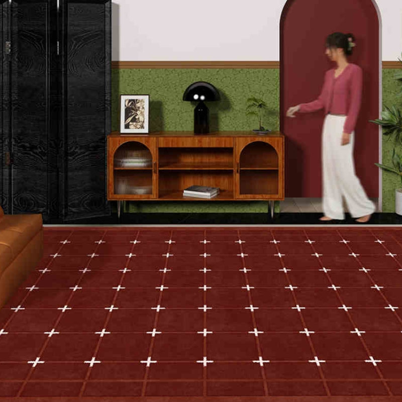 Red Retro Rug Carpet