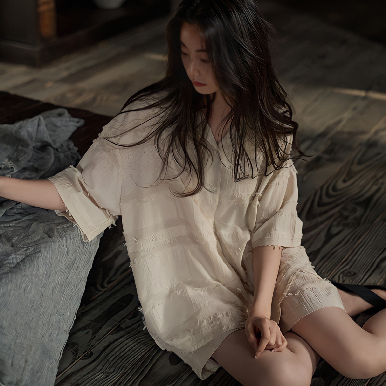 Fringe design cotton summer pajamas