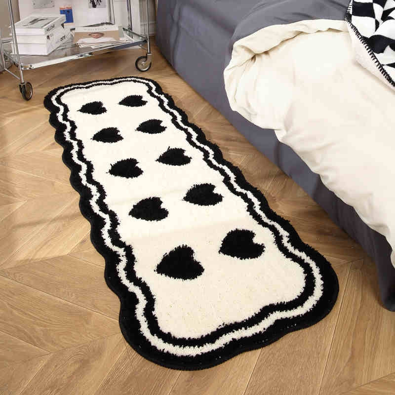 Black and white long rug