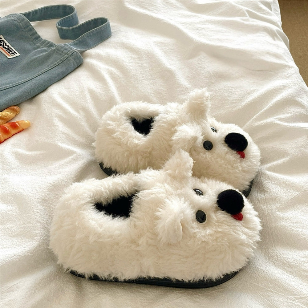 ふわふわ舌ペロドッグルームシューズ クリーム