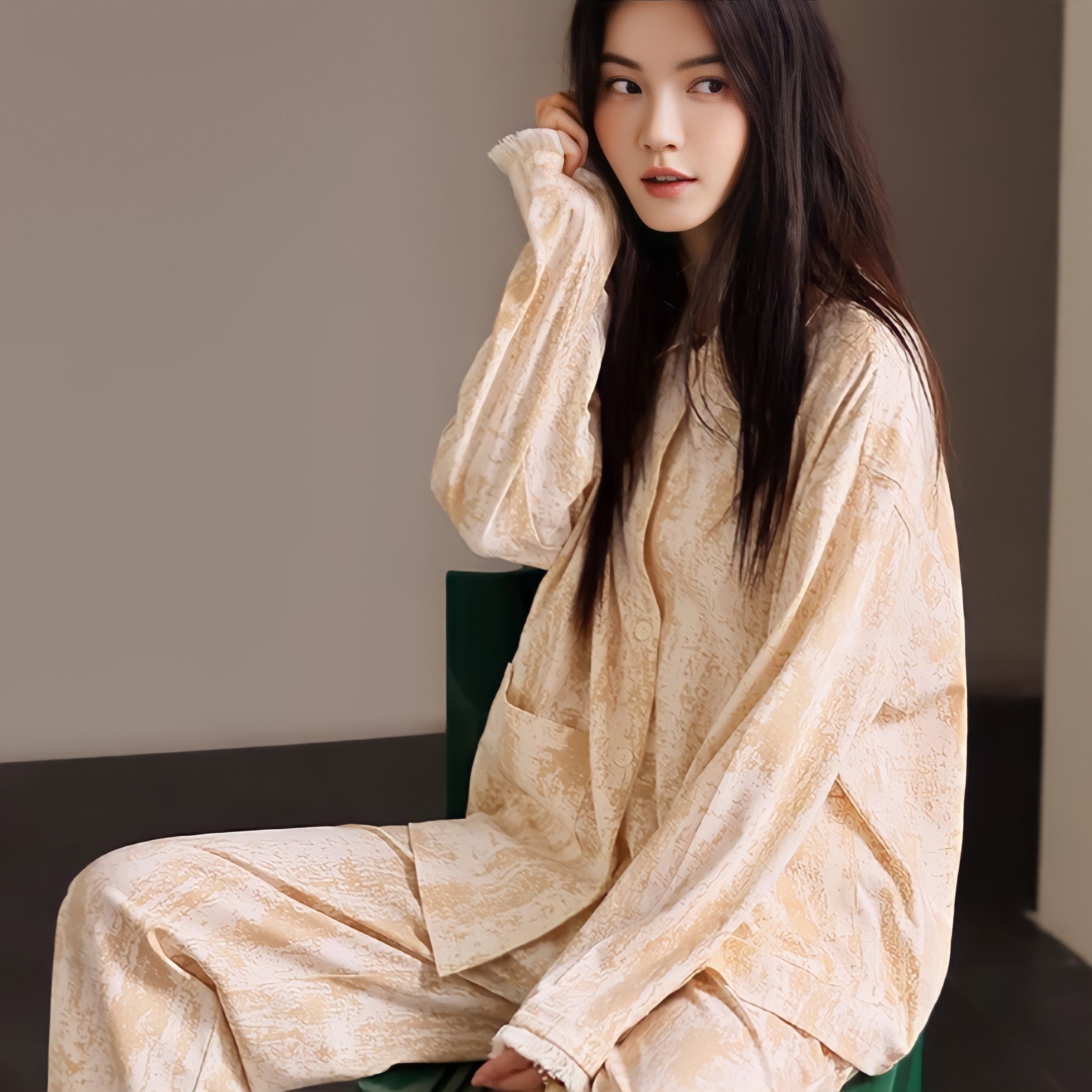 Soft cotton apricot pajamas