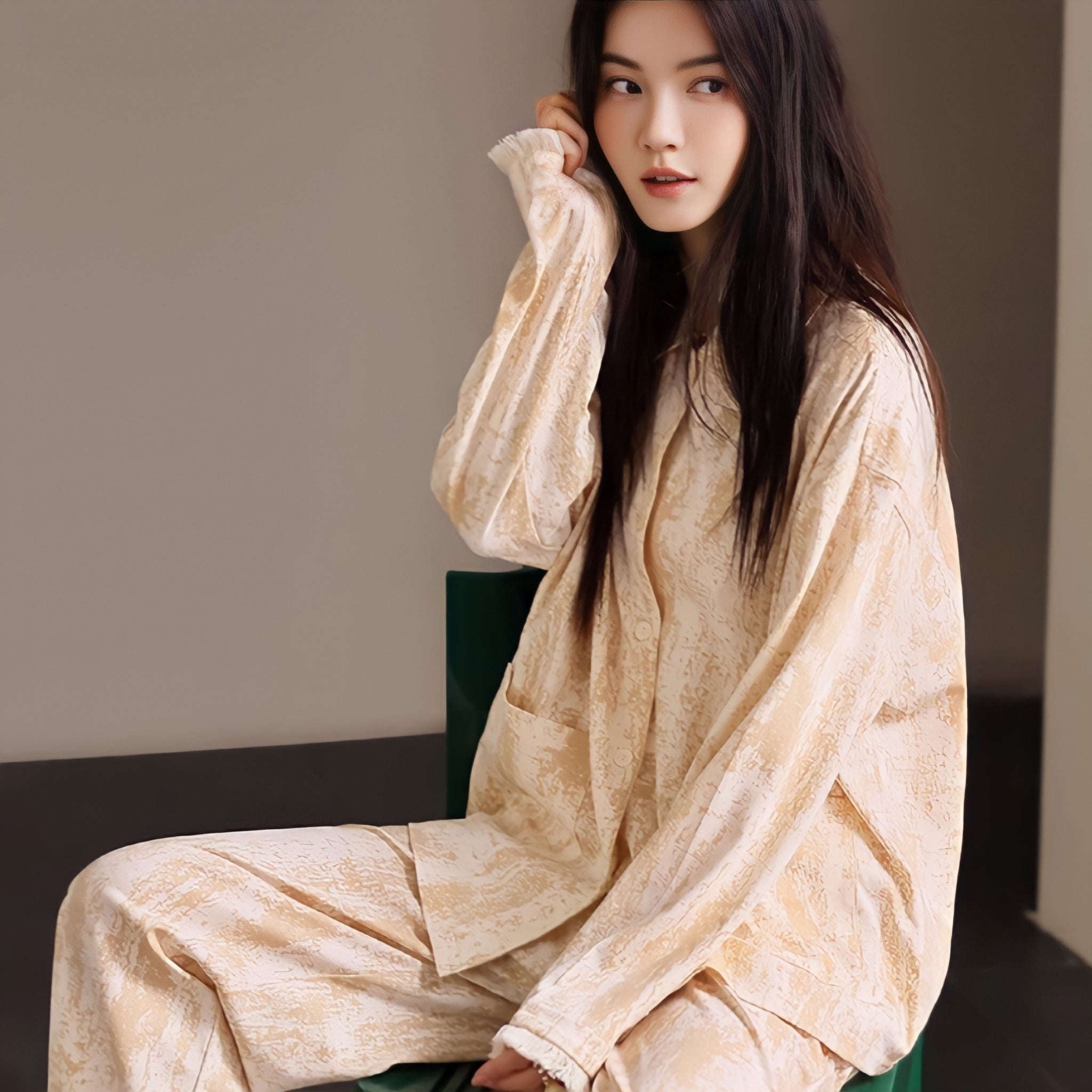 Soft cotton apricot pajamas