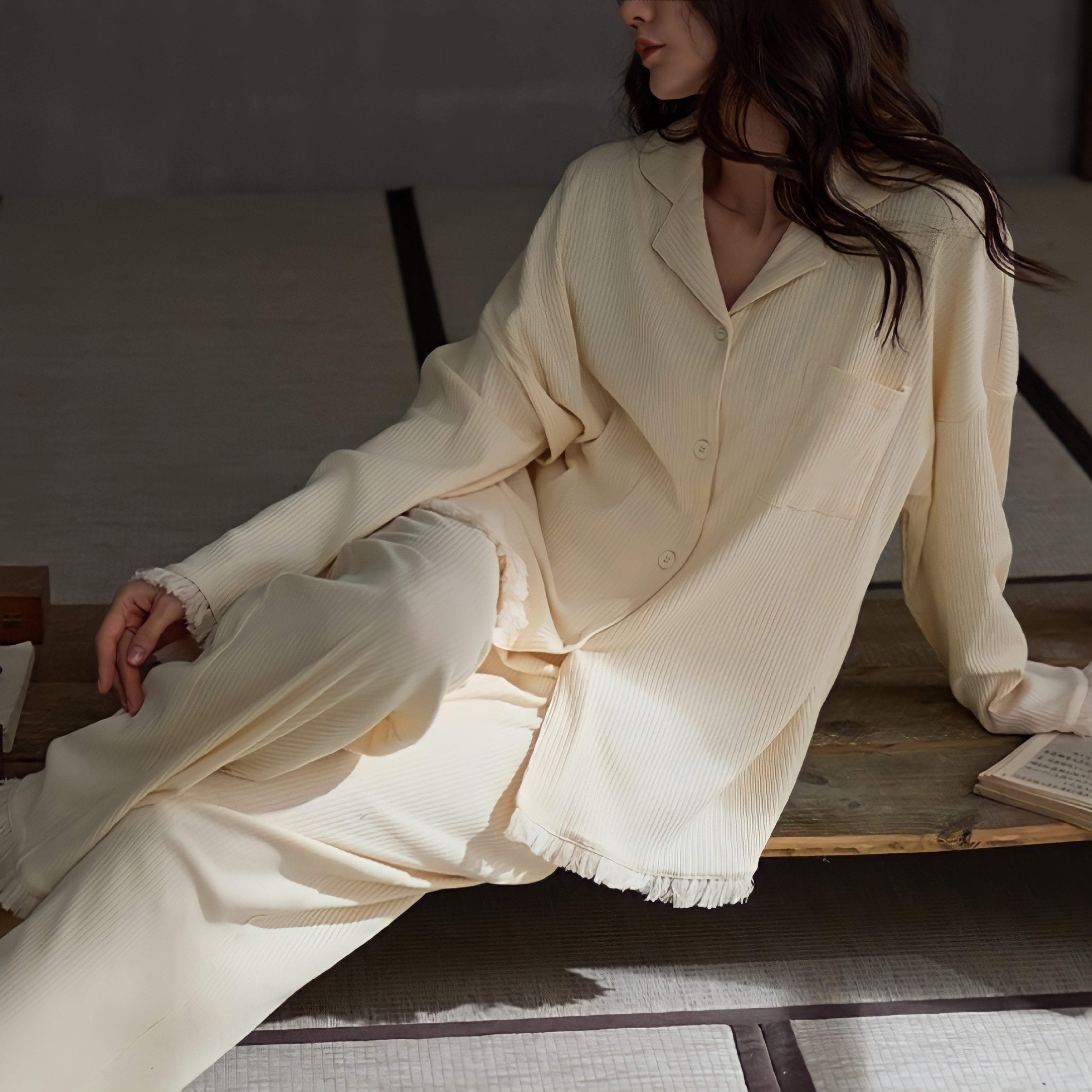 Soft Cotton Fringed Pajamas