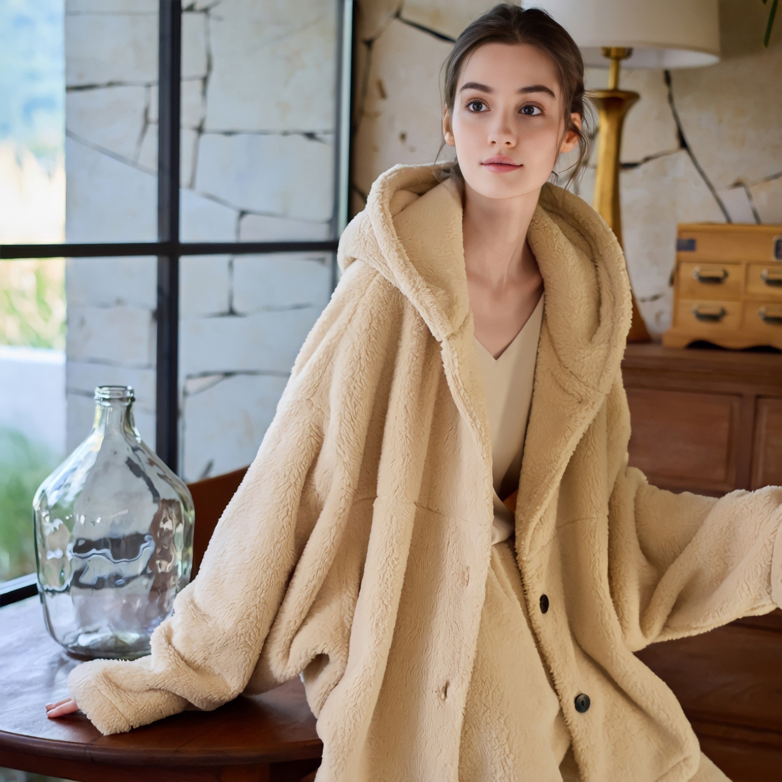 ふわもこフーディービッグシルエットルームウェア