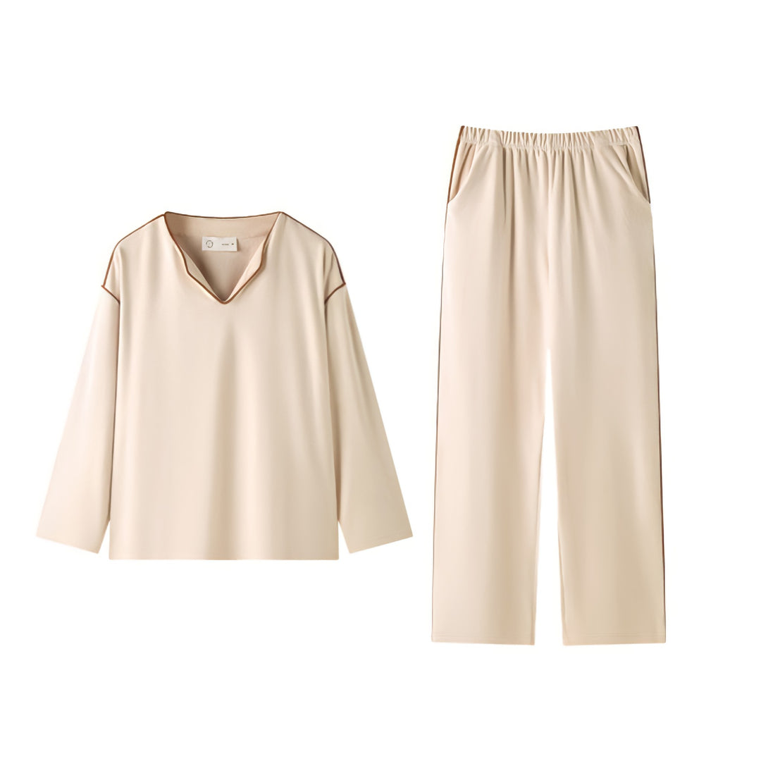 Smooth fleece piping loungewear