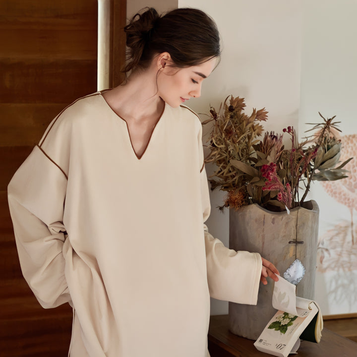 Smooth fleece piping loungewear