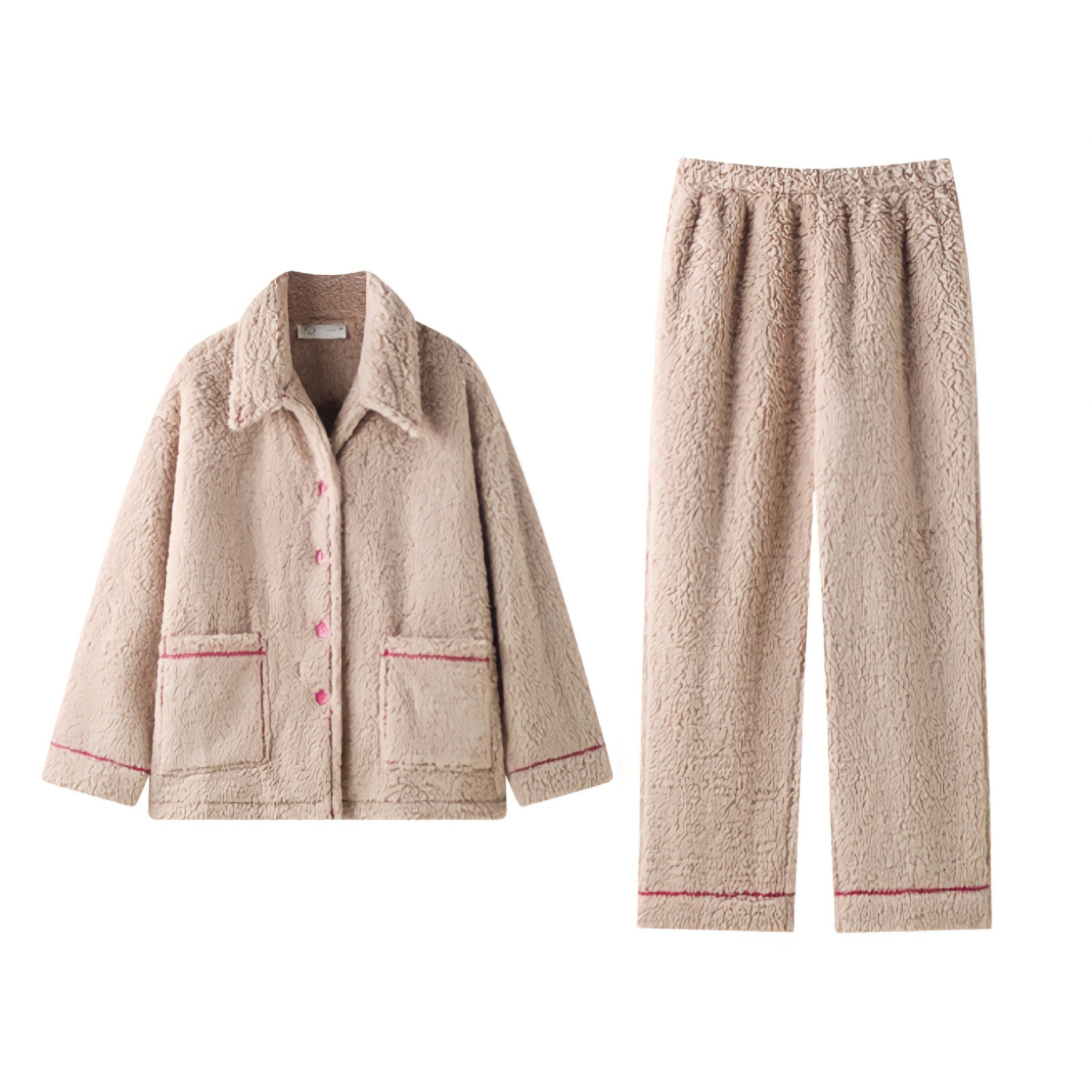 パイピング襟付きふわもこルームウェア