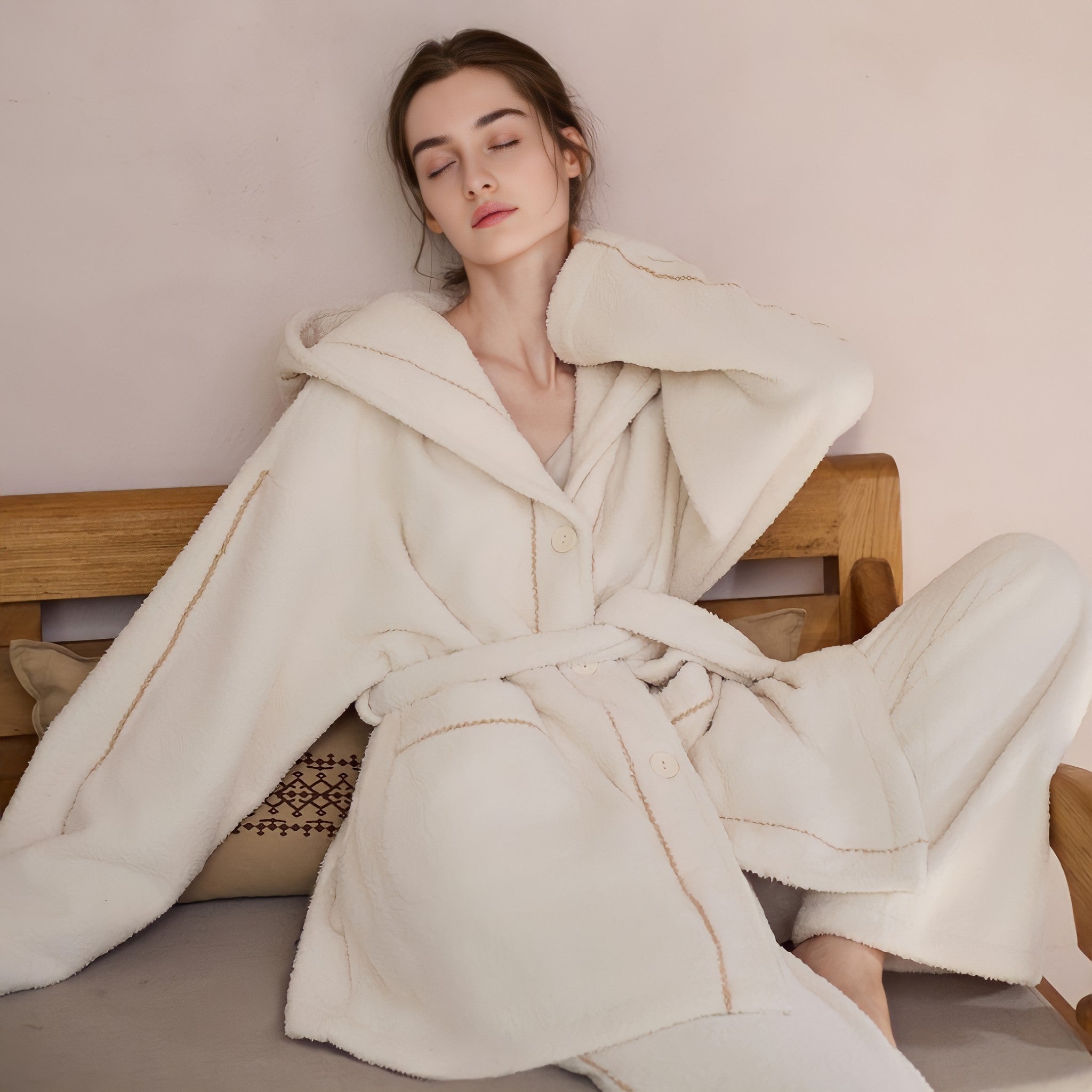 ガウンスタイルふわもこルームウェア