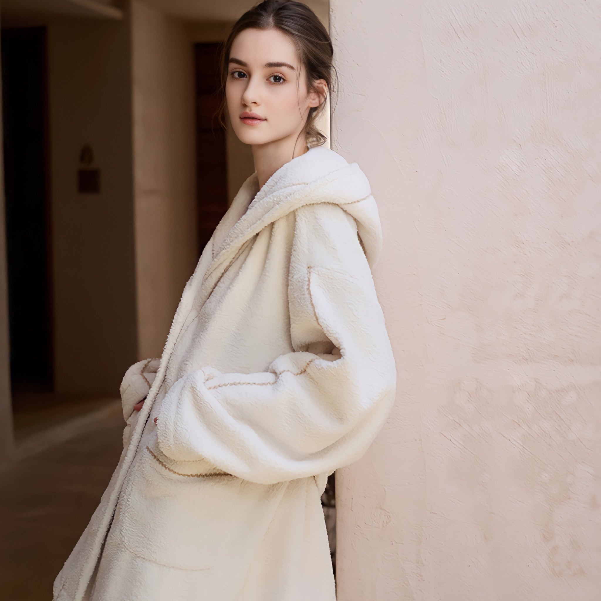 ガウンスタイルふわもこルームウェア