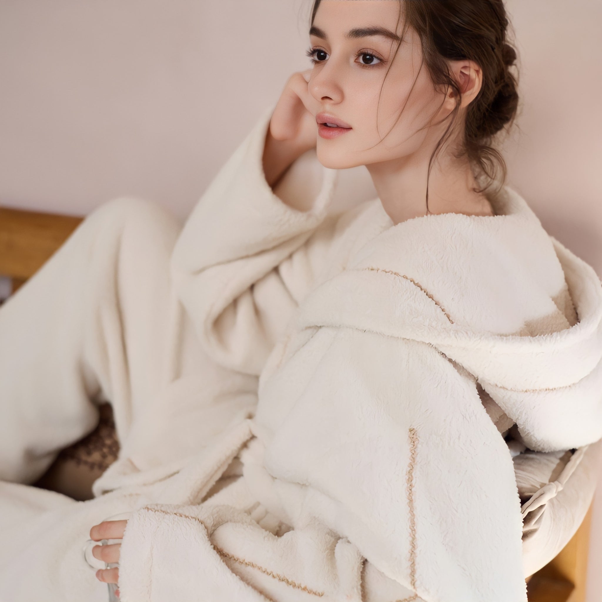 ガウンスタイルふわもこルームウェア