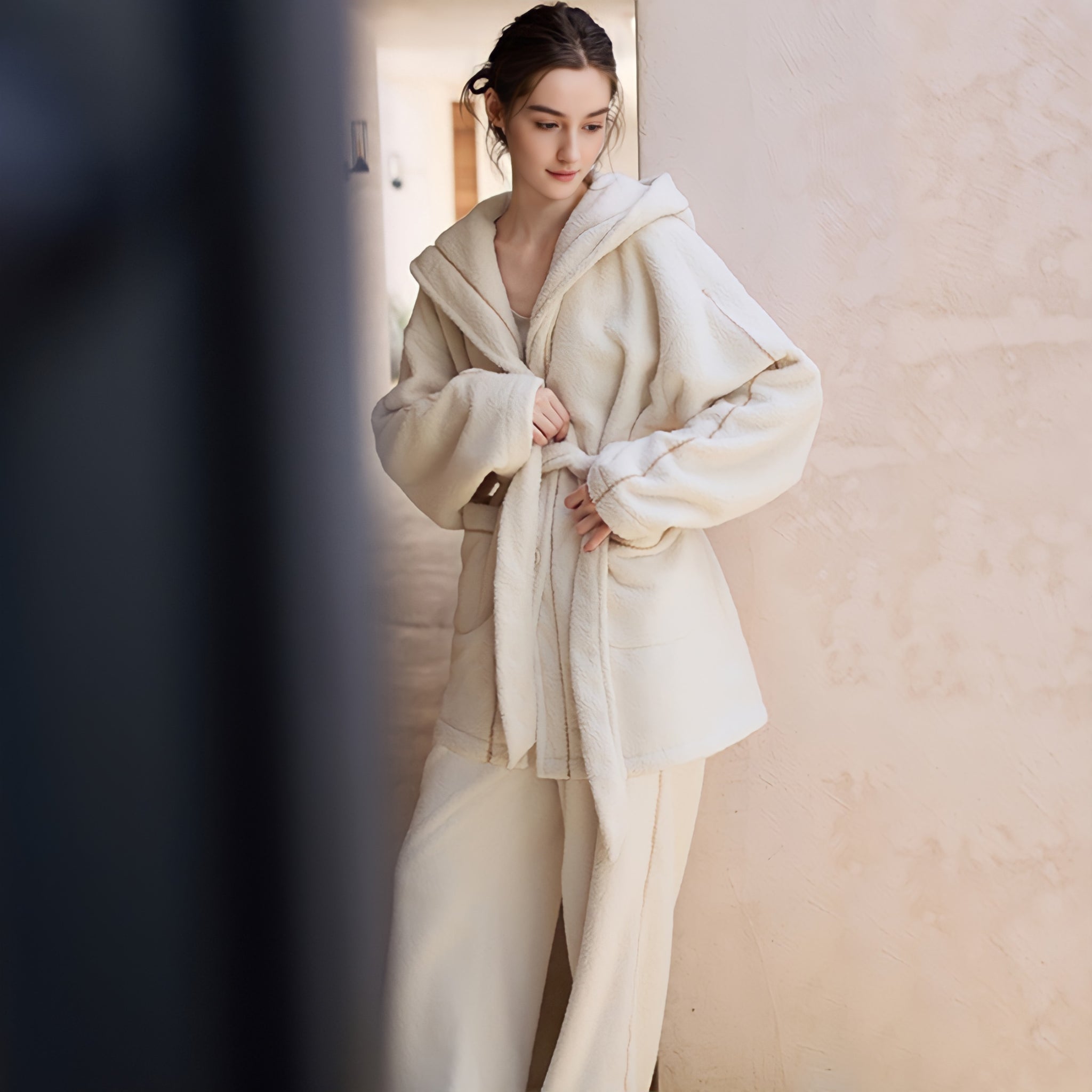 ガウンスタイルふわもこルームウェア