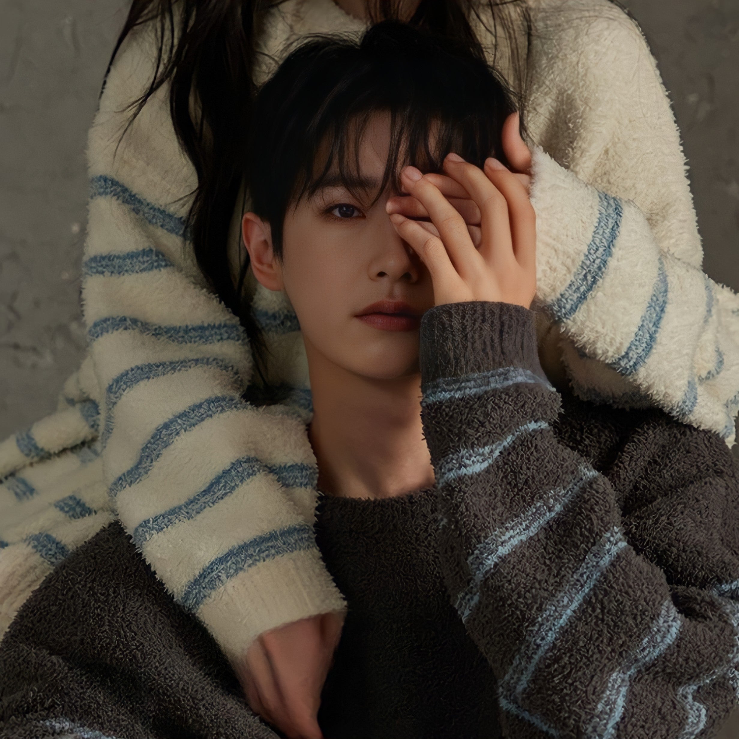 ボーダーパターンふわもこルームウェア