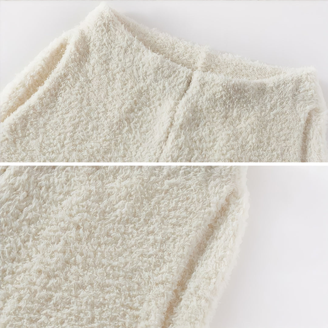 ボーダーパターンふわもこルームウェア